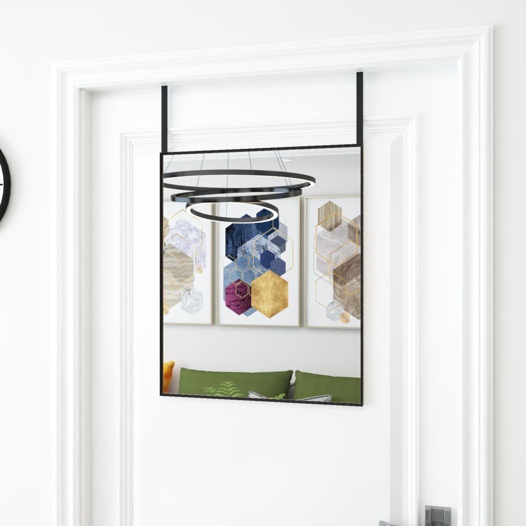 furnicato Wandspiegel Türspiegel Schwarz 50x60 cm Glas und Aluminium