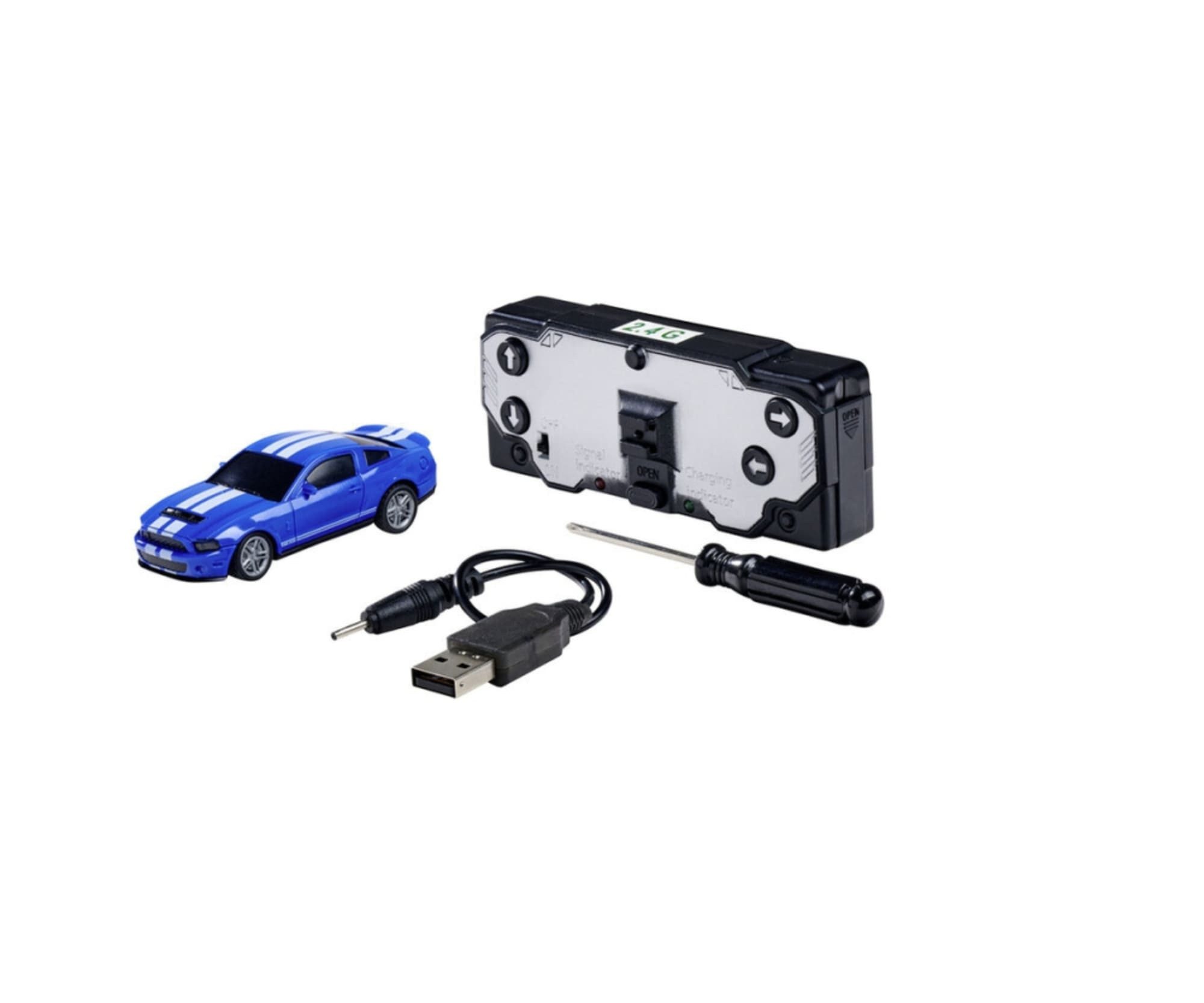 CARSON RC-Buggy Carson 1:64 Nano Racer Fo.Must.ShelbyGT500 blau