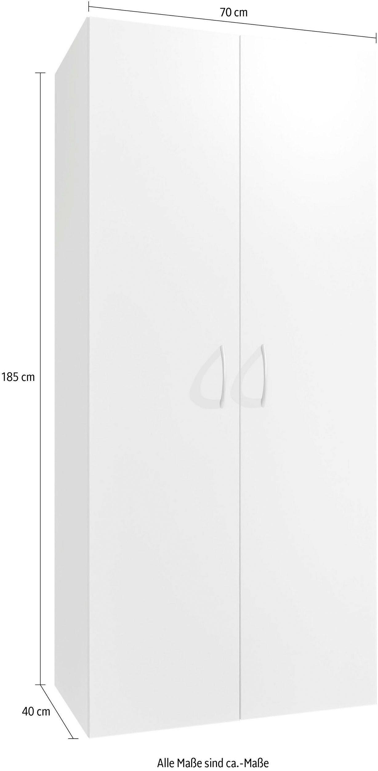 Wimex | Schranksystem Multiraumkonzept Weiß 70 cm Weiß Breite