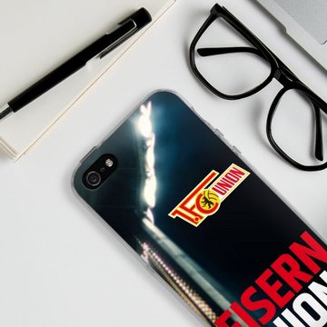 DeinDesign Handyhülle Fanartikel 1. FC Union Berlin Fußball Eisern Union Typo, Apple iPhone SE (2016-2019) Silikon Hülle Bumper Case Smartphone Cover