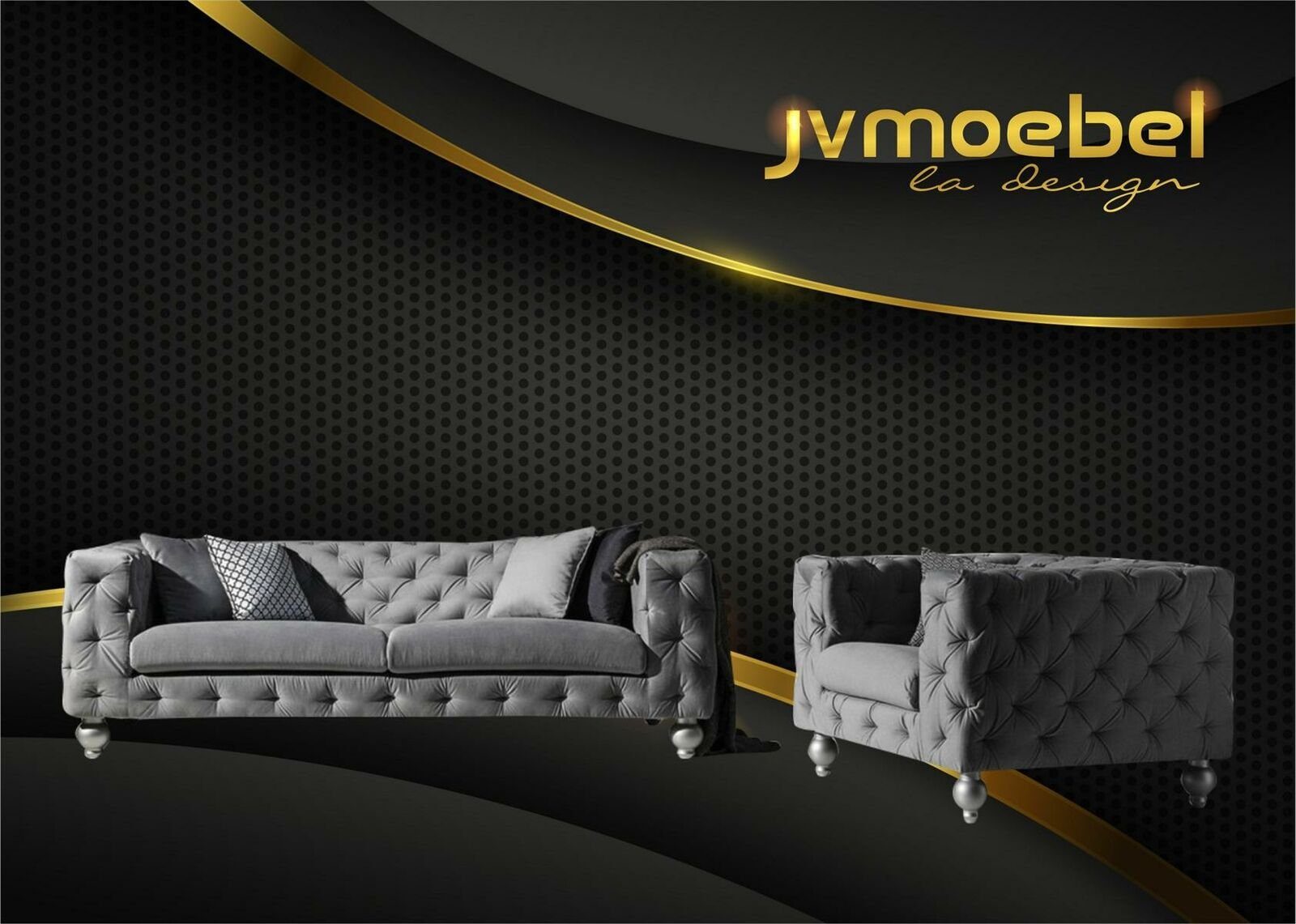 Sitzer Garnitur Set Sofa Couch Garnitur Modern 32 Sofa, JVmoebel Big Textil
