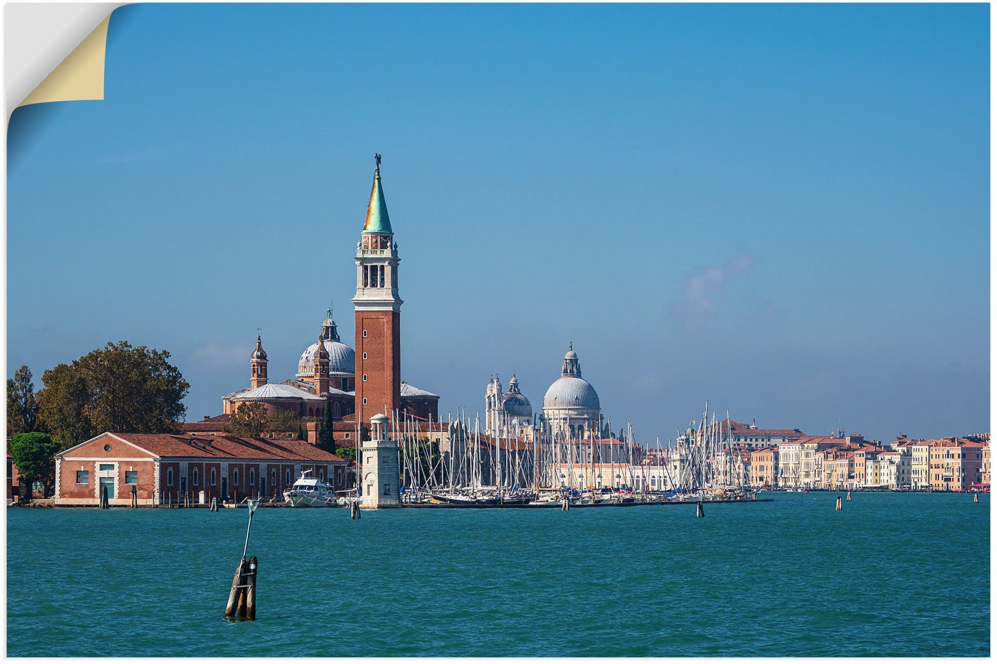 Artland Wandbild Insel San Giorgio Maggiore in Venedig, Venedig (1 St), als Alubild, Leinwandbild, Wandaufkleber oder Poster in versch. Größen