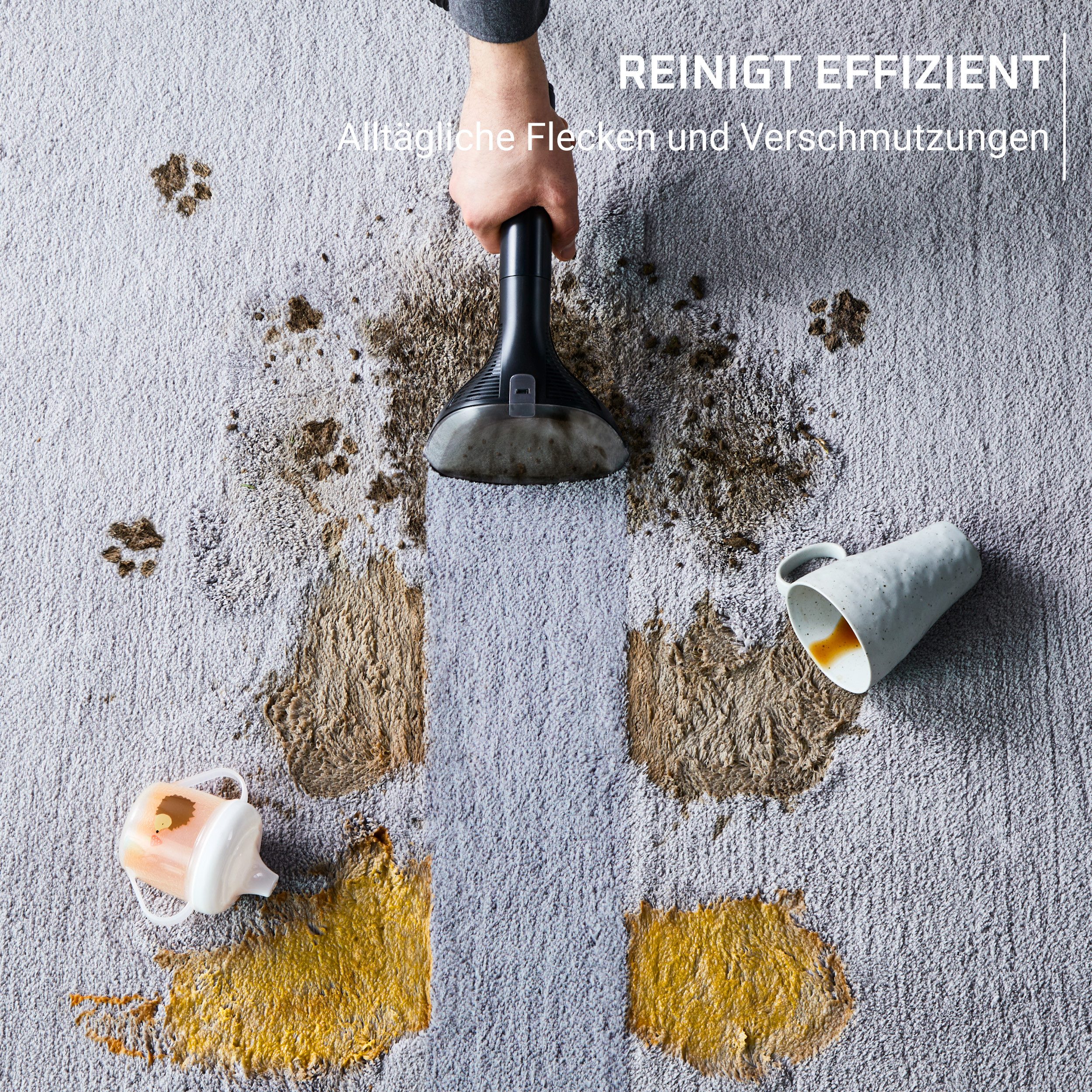 Rowenta Teppichreinigungsgerät Clean it, tragbarer Fleckenreiniger, austauschbare Reinigungsköpfe, 400 W, kompakt und leicht, beseitigt schnell und effizient Flecken, IN3010