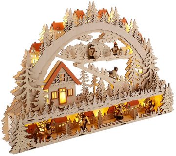 Home affaire Schwibbogen LED Winterlandschaft mit Podest, Weihnachtsdeko, Breite 64 cm