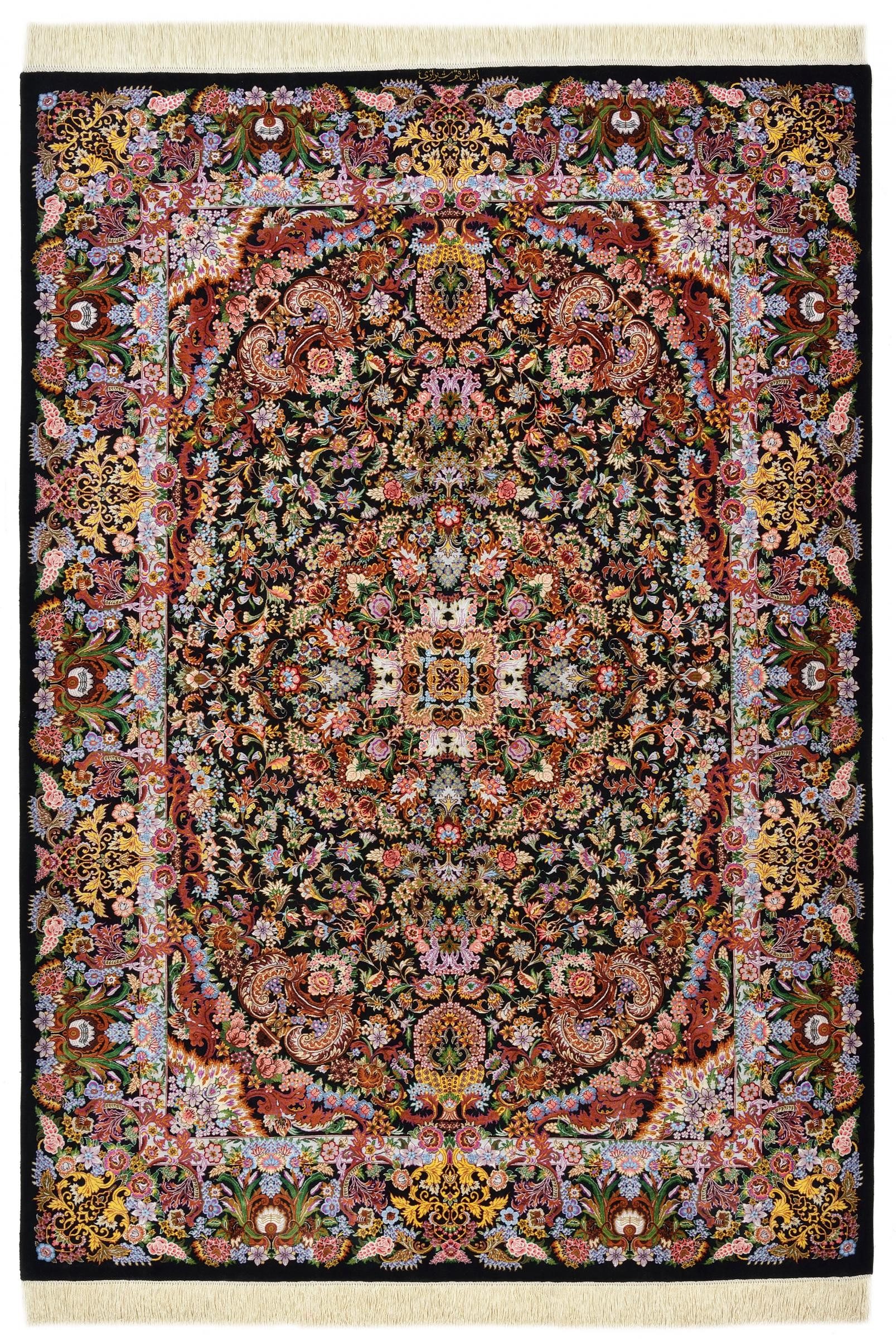 Nain Trading Ghom Seide 138x195 Handgeknüpfter Orientteppich / Perserteppich, rechteckig, Höhe: 3 mm