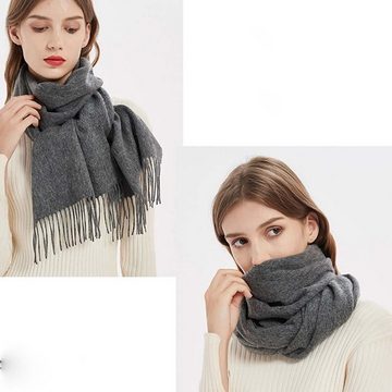 FIDDY Halstuch Warmer Herbst- und Winterschal für Damen mit Quasten, wiederverwendbar, (1-St)