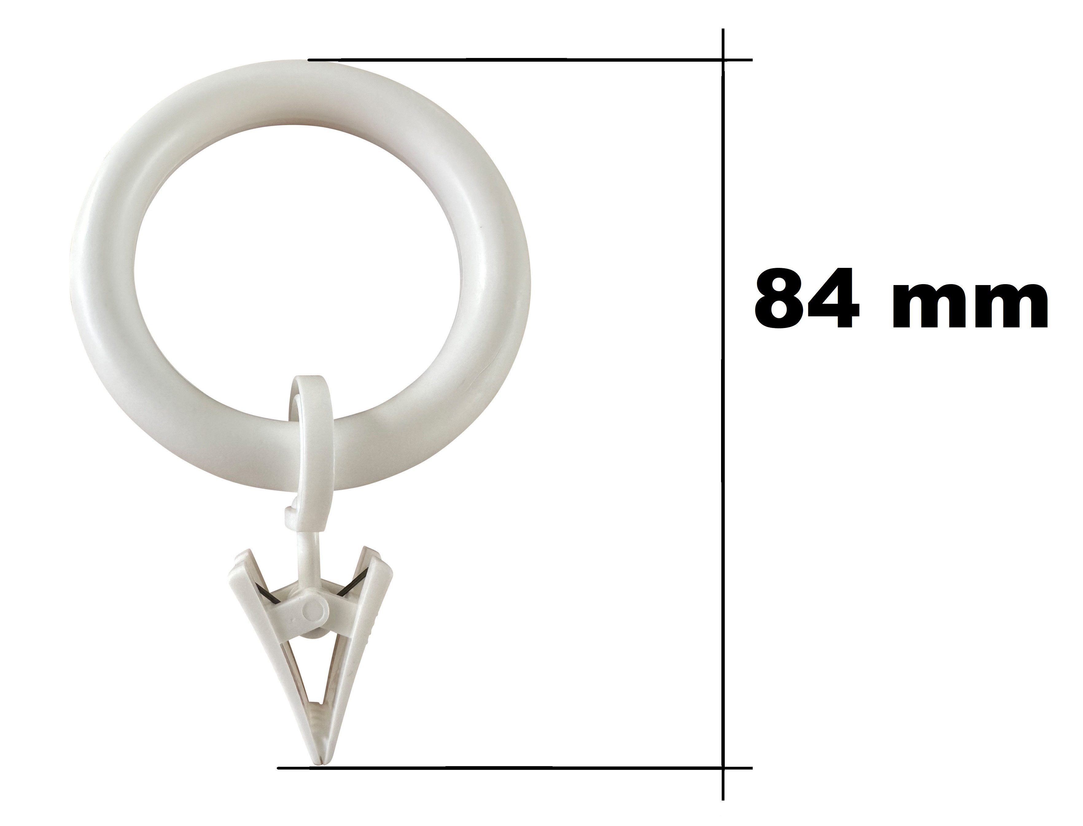 rewagi Gardinenring Gardinenringe mit Klammern 10er-Set Weiß Ø55/39 mm Made günstig online kaufen
