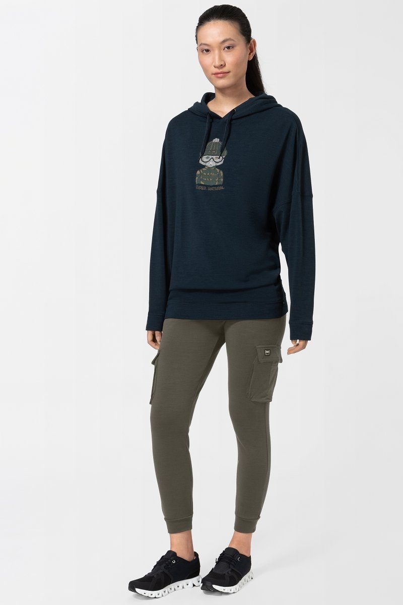 SUPER.NATURAL Cargohose Merino Cargohose W CITY CARGO angenehmer Merino-Materialmix