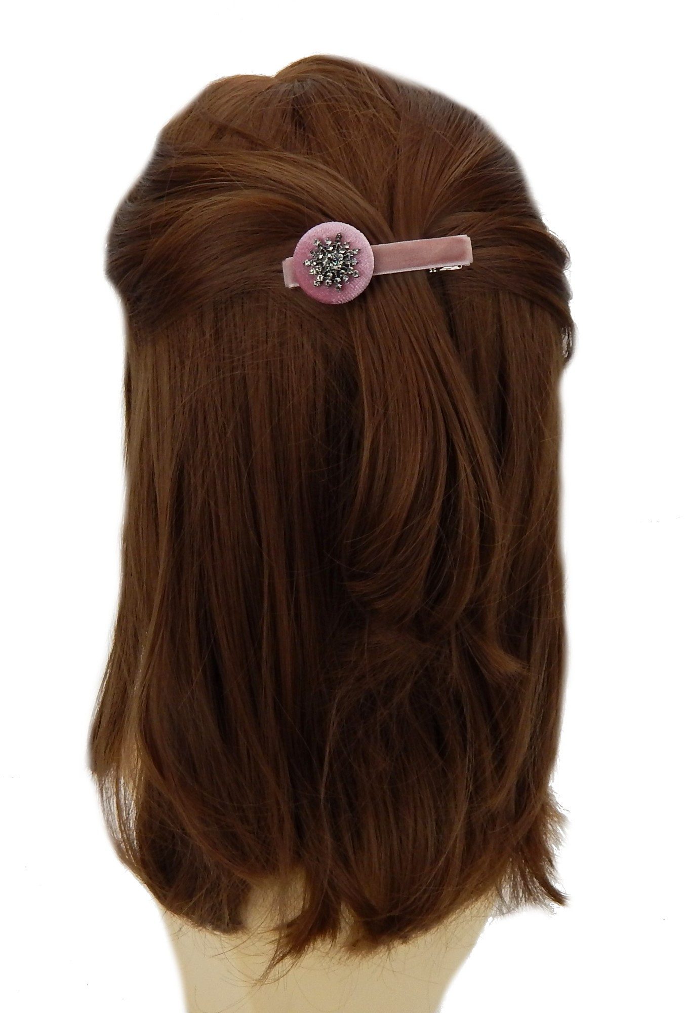 Ella Jonte Haarclip, Burgund – elegante Haarspange Samt mit Schmuckstein & Strass