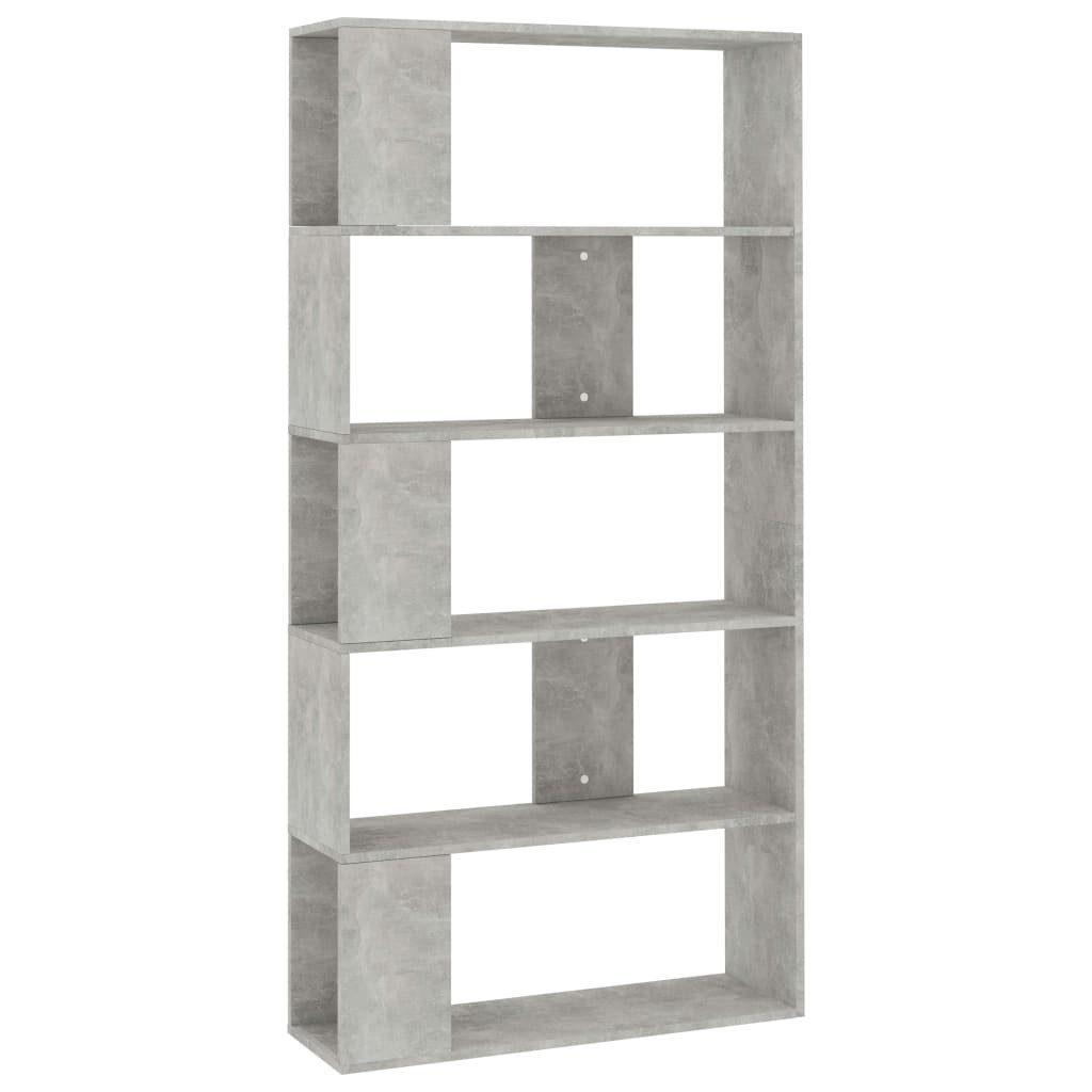 furnicato Bücherregal Bücherregal/Raumteiler Betongrau 80x24x159 cm Holzwerkstoff, 1-tlg.