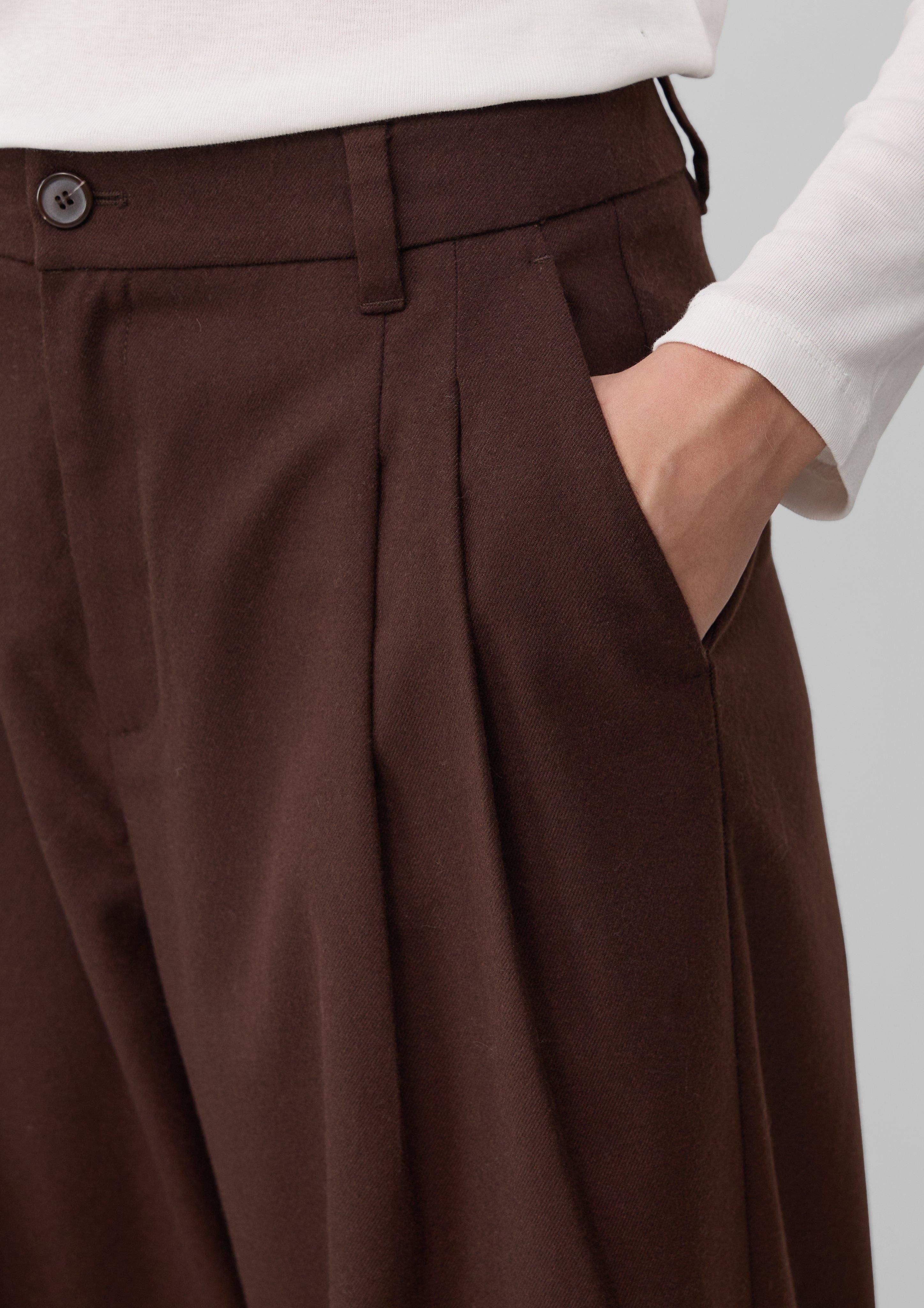 s.Oliver Stoffhose Flanell-Hose mit Bundfalten und günstig online kaufen