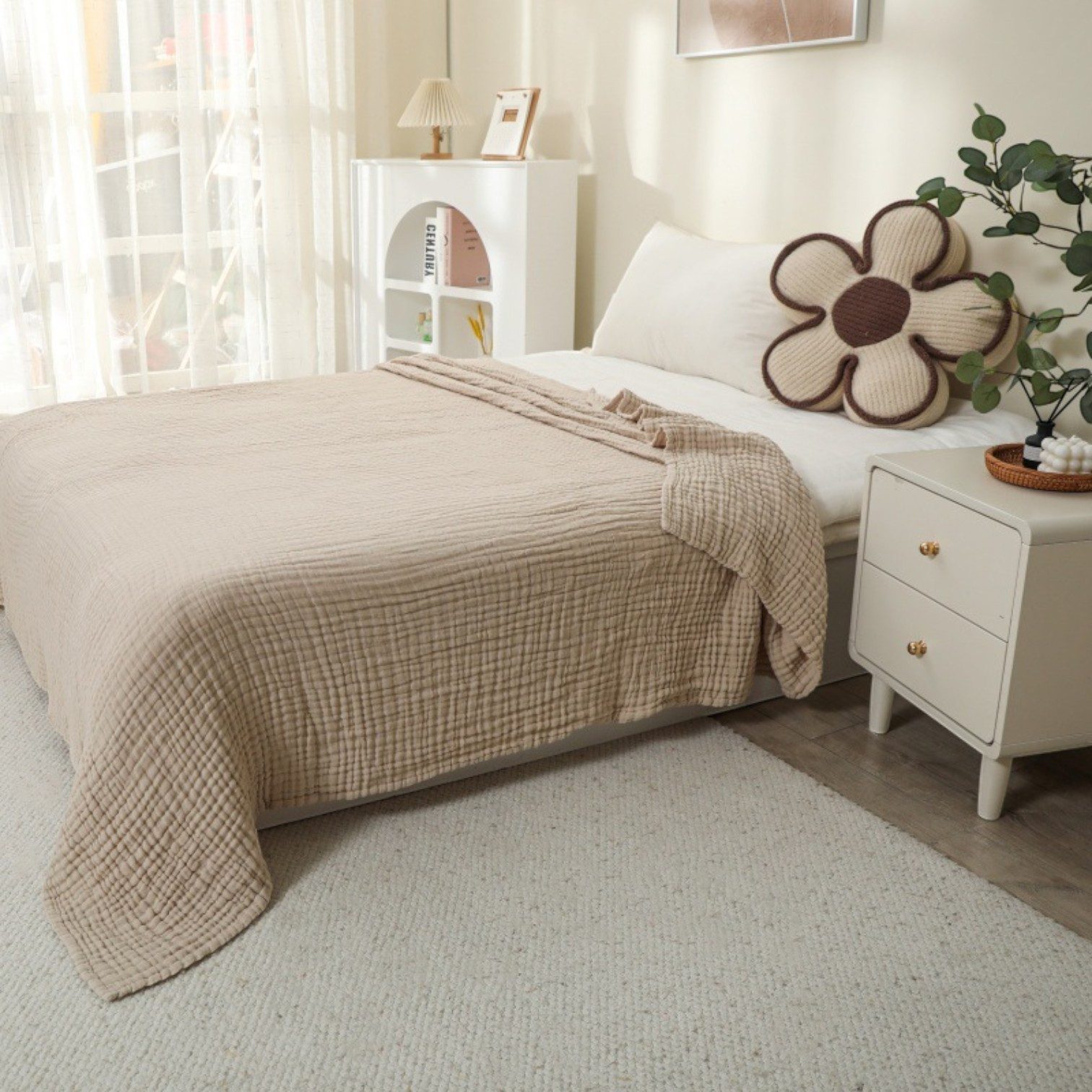 Wohndecke Musselin Decke, JASLIFE, Sommerdecke,100% Baumwolle