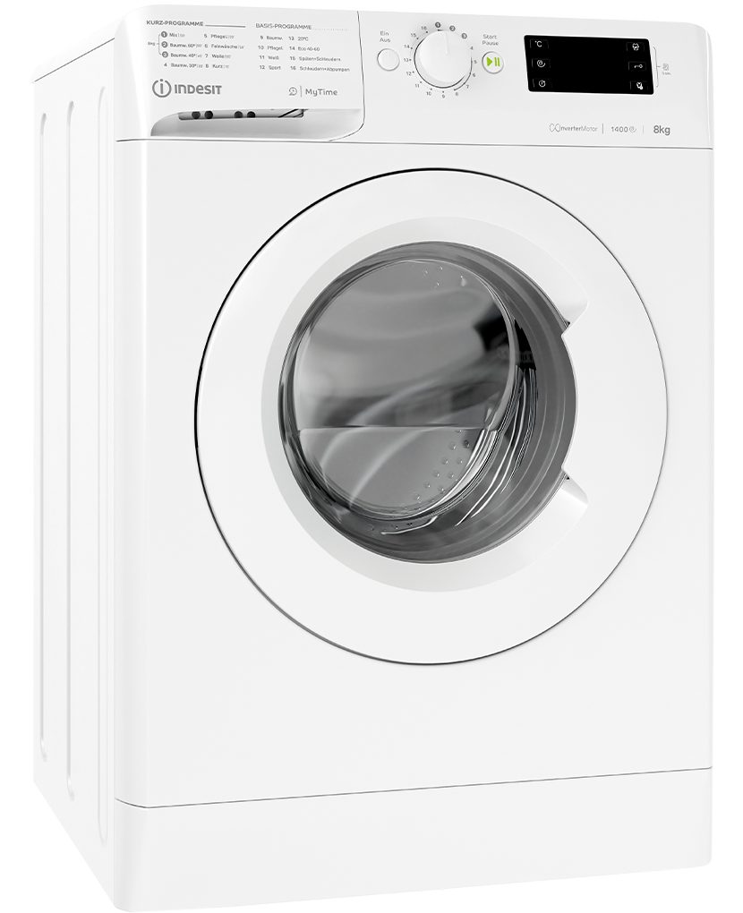 Indesit Waschmaschine MTWE 81495E W DE, 8 kg, 1400 U/min, Mehrfachwasserschutz+, Inverter-Motor, 16 Programme