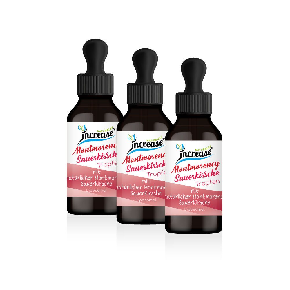 increase NATURALLY Nimm 3, zahl 2 Liposomale Montmorency Sauerkirsche 2000mg pro Tag Tropfen, 180 ml