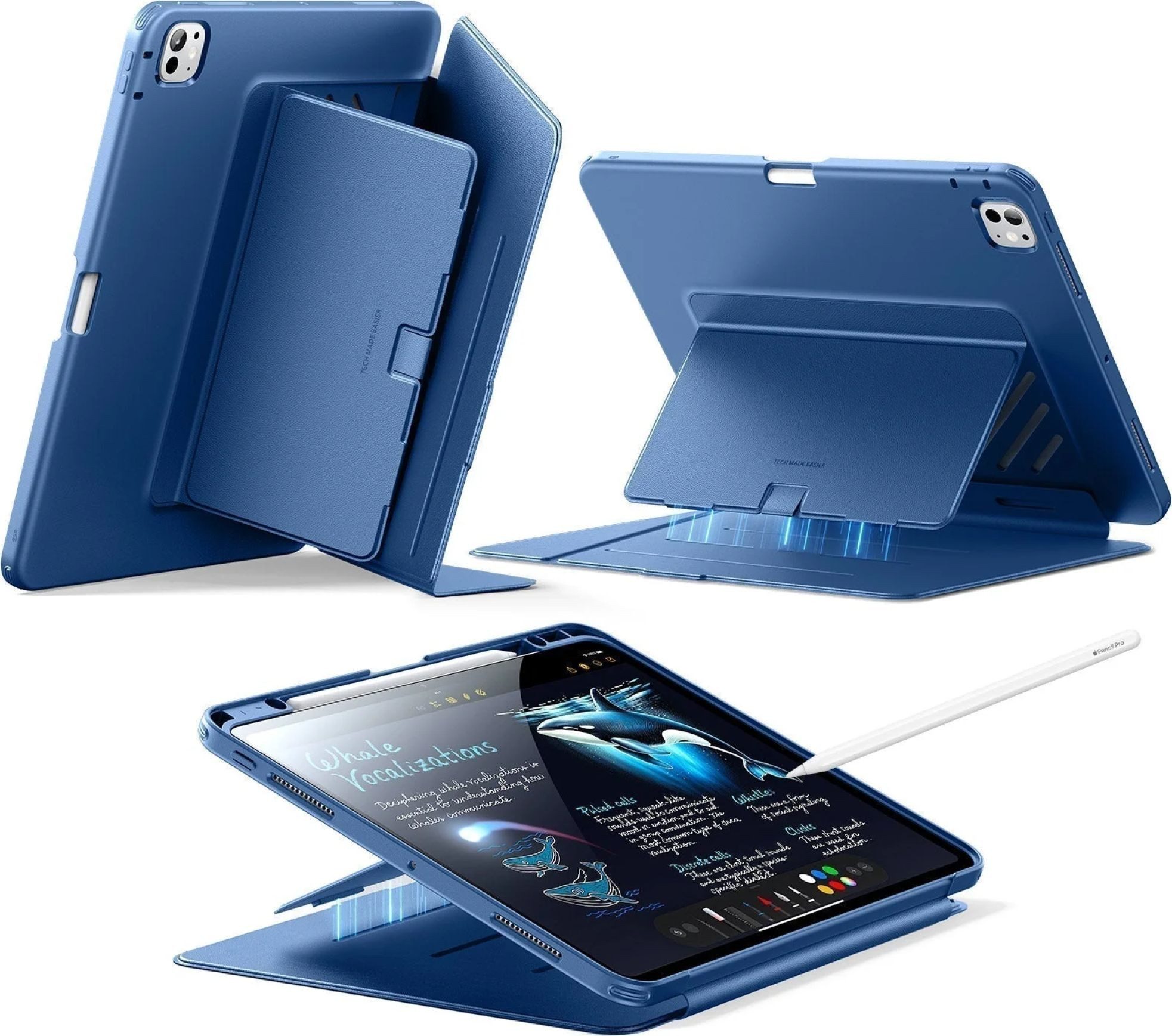 ESR Tablet-Hülle Flip Hybrid Case für das Apple iPad Pro 13" (2025 & 2024) 13", 3 Querformat-Modi, Ultra-stabil, langlebig