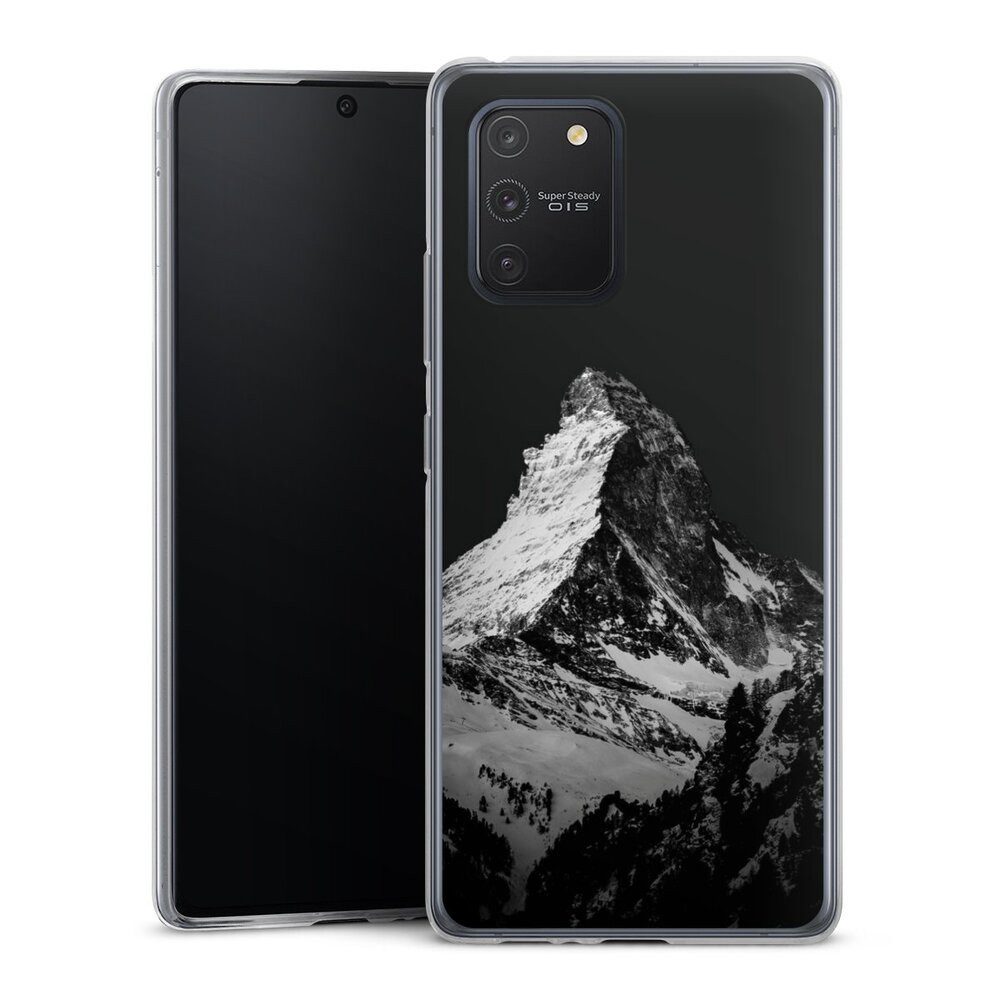 DeinDesign Handyhülle Berg Schnee Alpspitze Snow Capped Mountains Grayscale, Samsung Galaxy S10 Lite Slim Case Silikon Hülle Ultra Dünn Schutzhülle