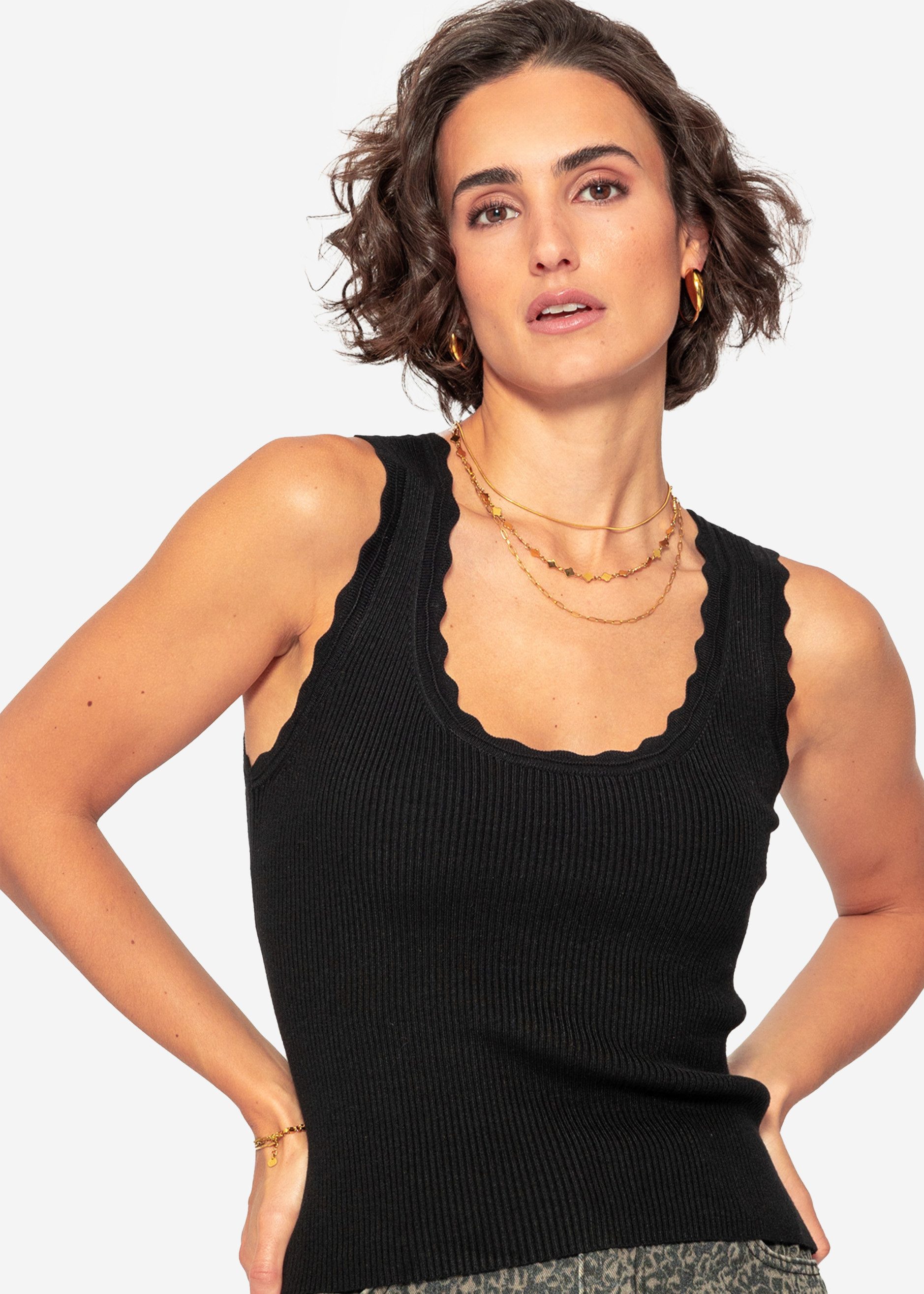 SASSYCLASSY T-Shirt Figurbetontes Strick-Top Damen mit günstig online kaufen