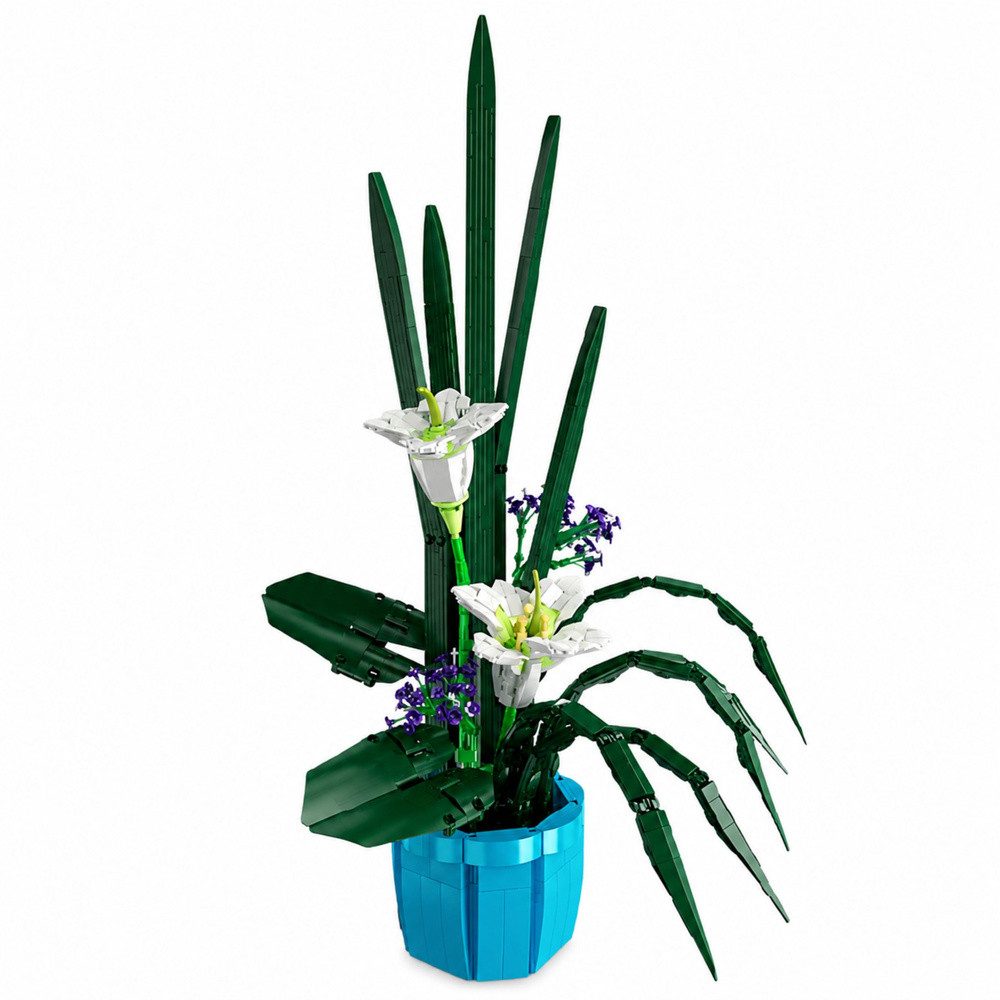 LEAN TOYS Modellbausatz Blumenbausatz Klemmbausteine Zimmerdekoration, (Spar-Set, 1513-tlg., 63 x 43 cm dekorativ), 1513 Teile, Blumendeko, 63 cm hoch