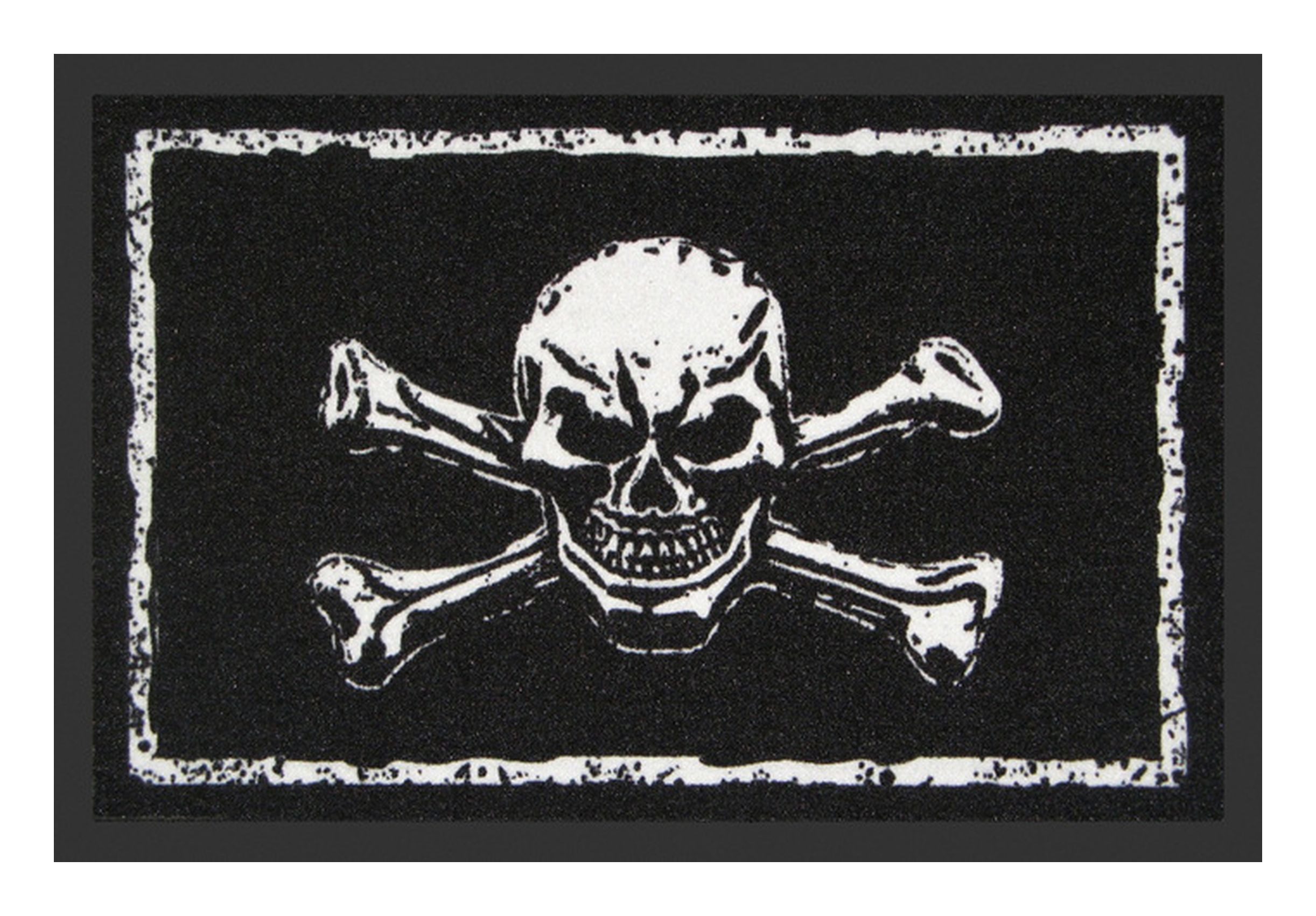 Rockbites Fußmatte Rockbites - Fußmatte Türmatte "Skull and Bones" Schwarz Weiß Nr. 86