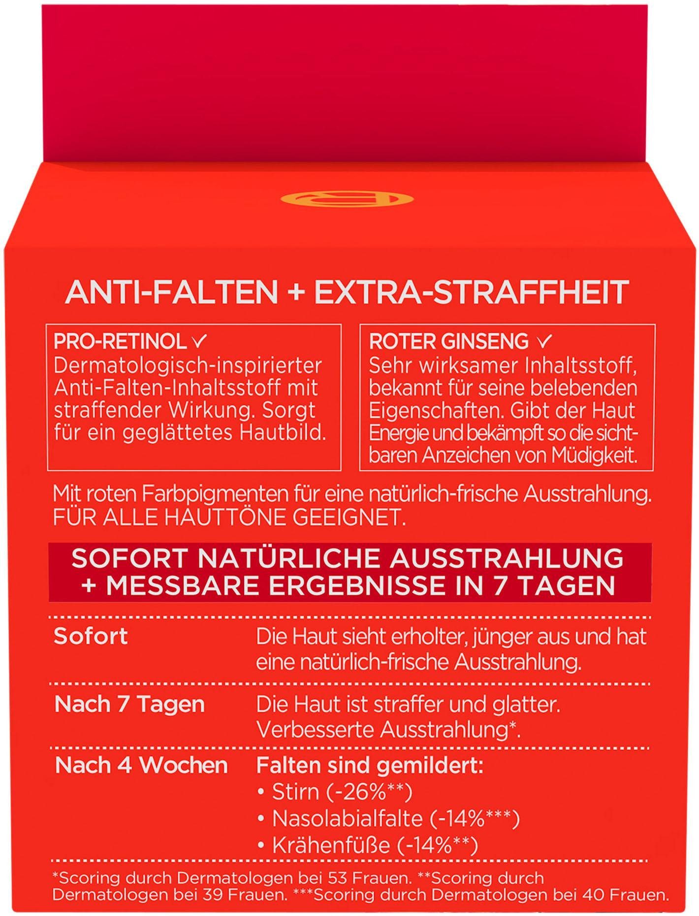 L'ORÉAL PARIS Tagescreme Revitalift Belebende Crème Rouge, bekämpft Anzeichen von Müdigkeit, mildert Falten, strafft die Haut