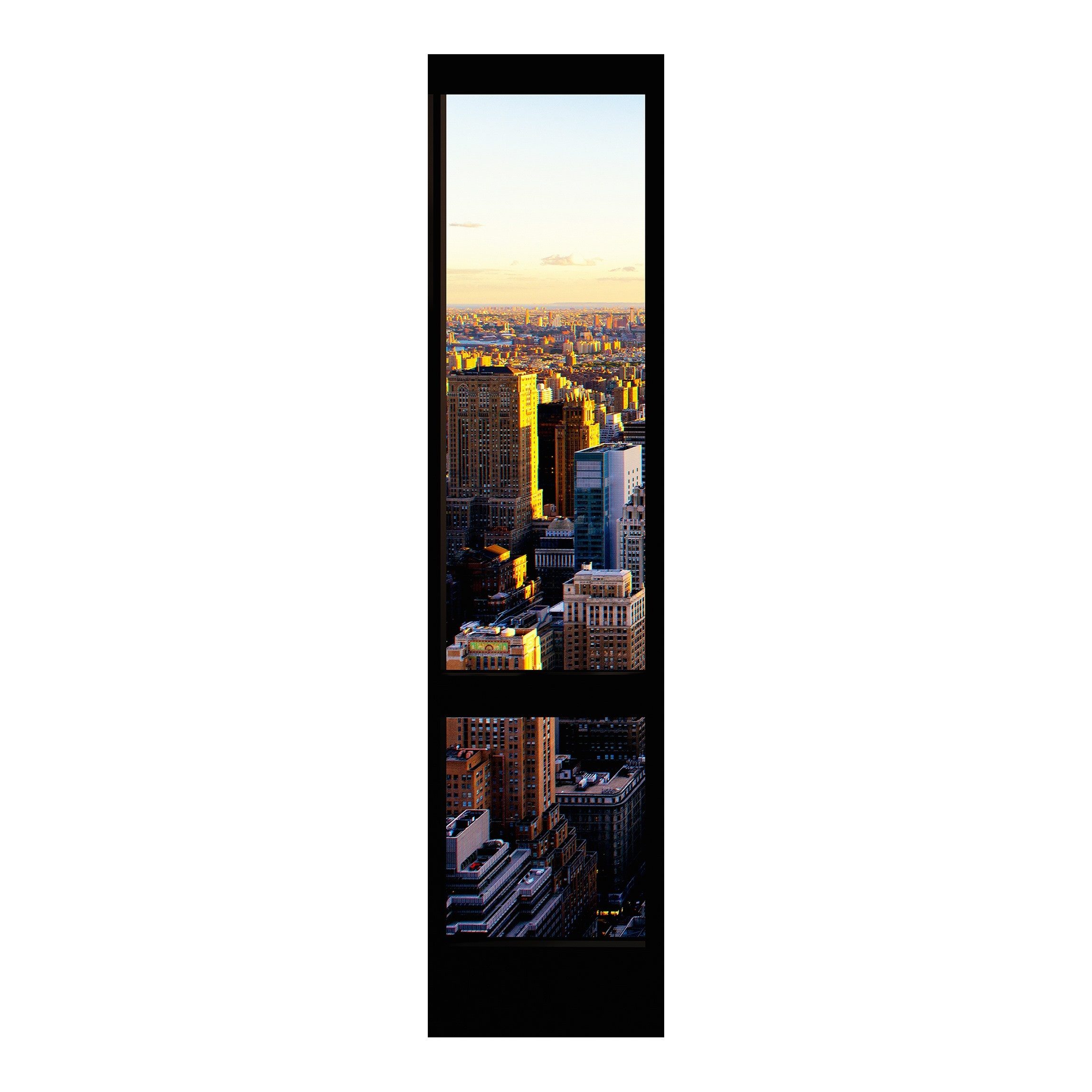 Bilderdepot24 Schiebegardine modern Flächenvorhang blickdicht Fensterblick New York (1 St), halbtransparent, Wohnzimmer große Flächengardine lichtdurchlässig für Klemm-System