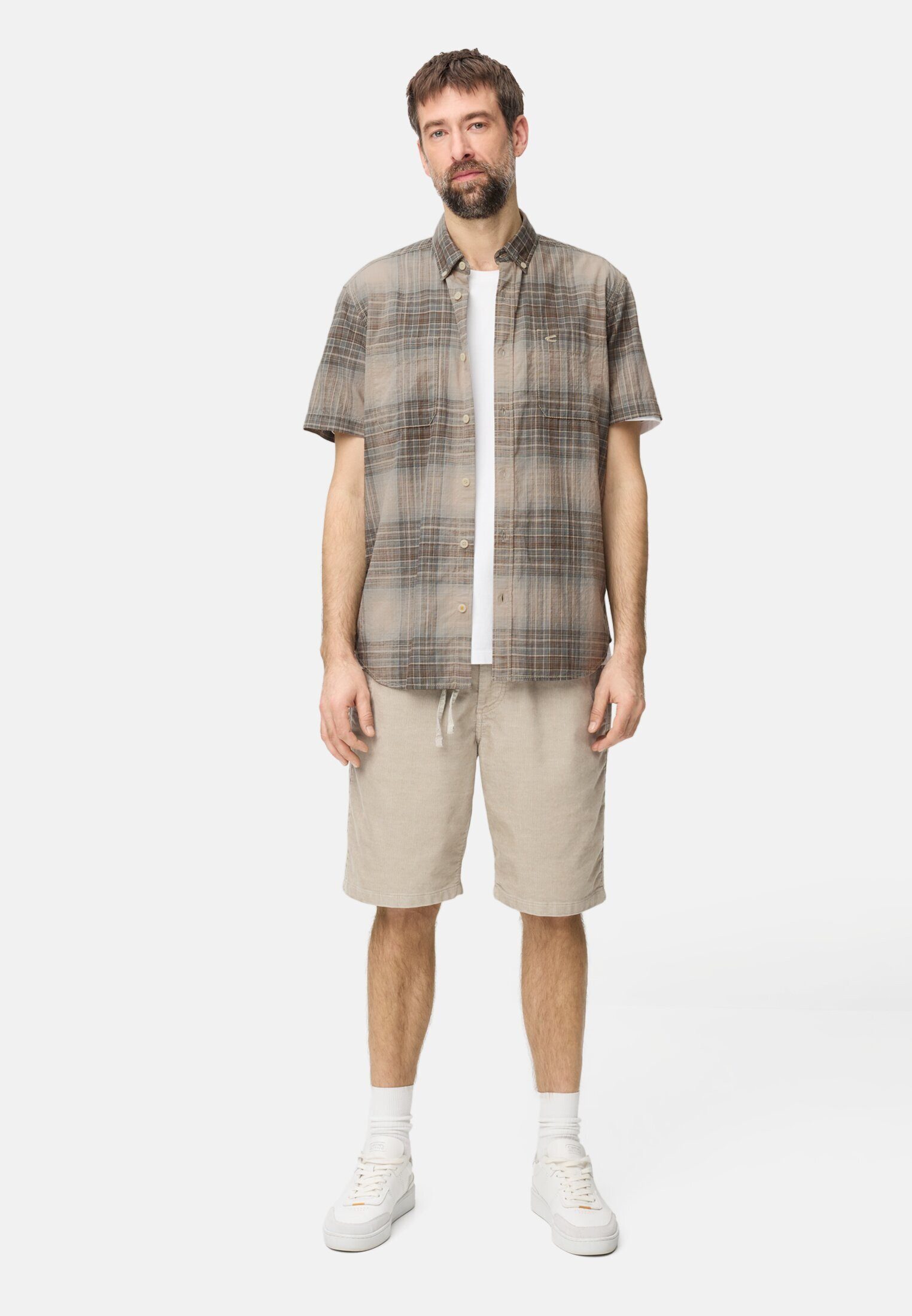 camel active Kurzarmhemd mit Brusttaschen Kurzarm Button-Down