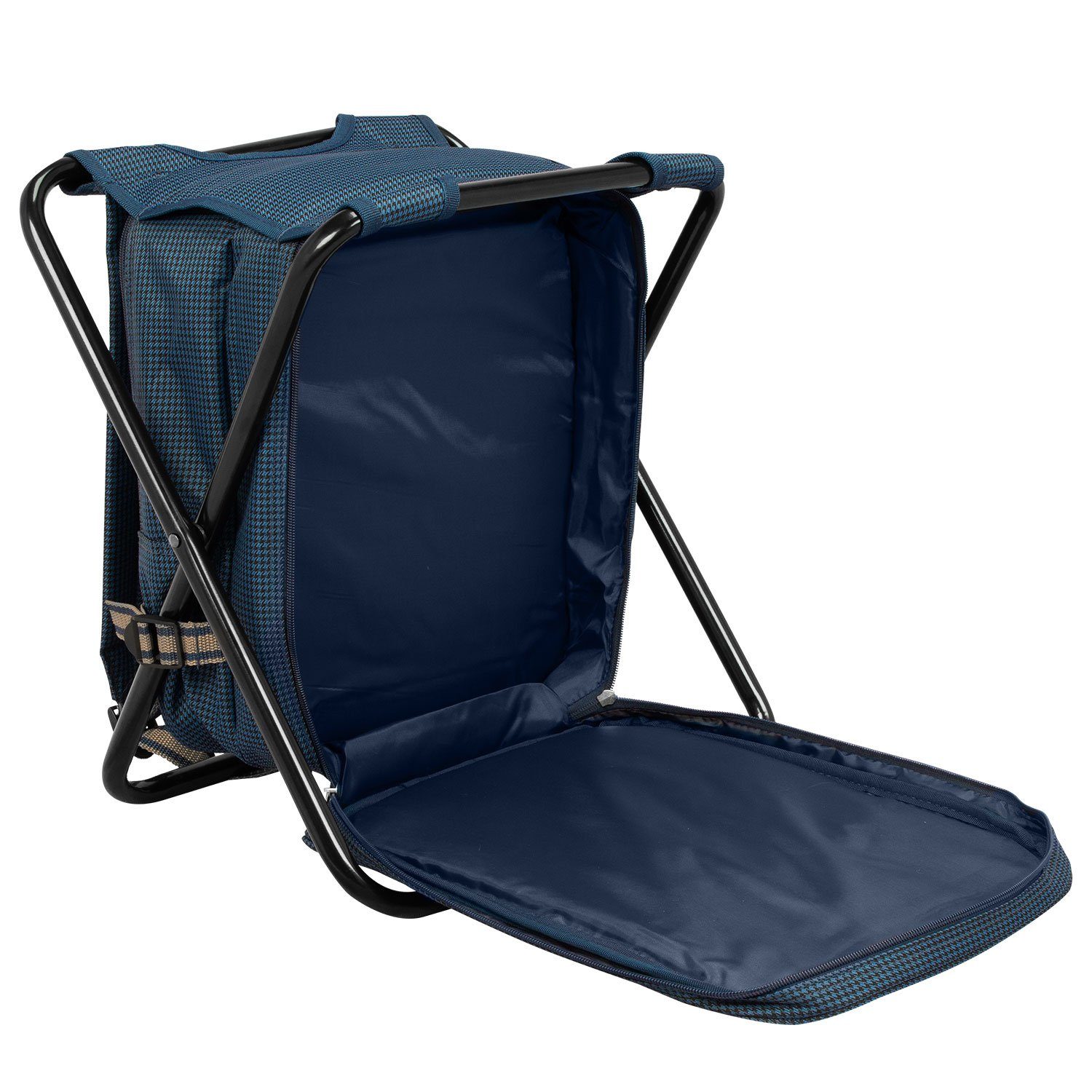 Campingstuhl Rucksack anndora ohne Picknick Tragefunktion mit blau Inhalt