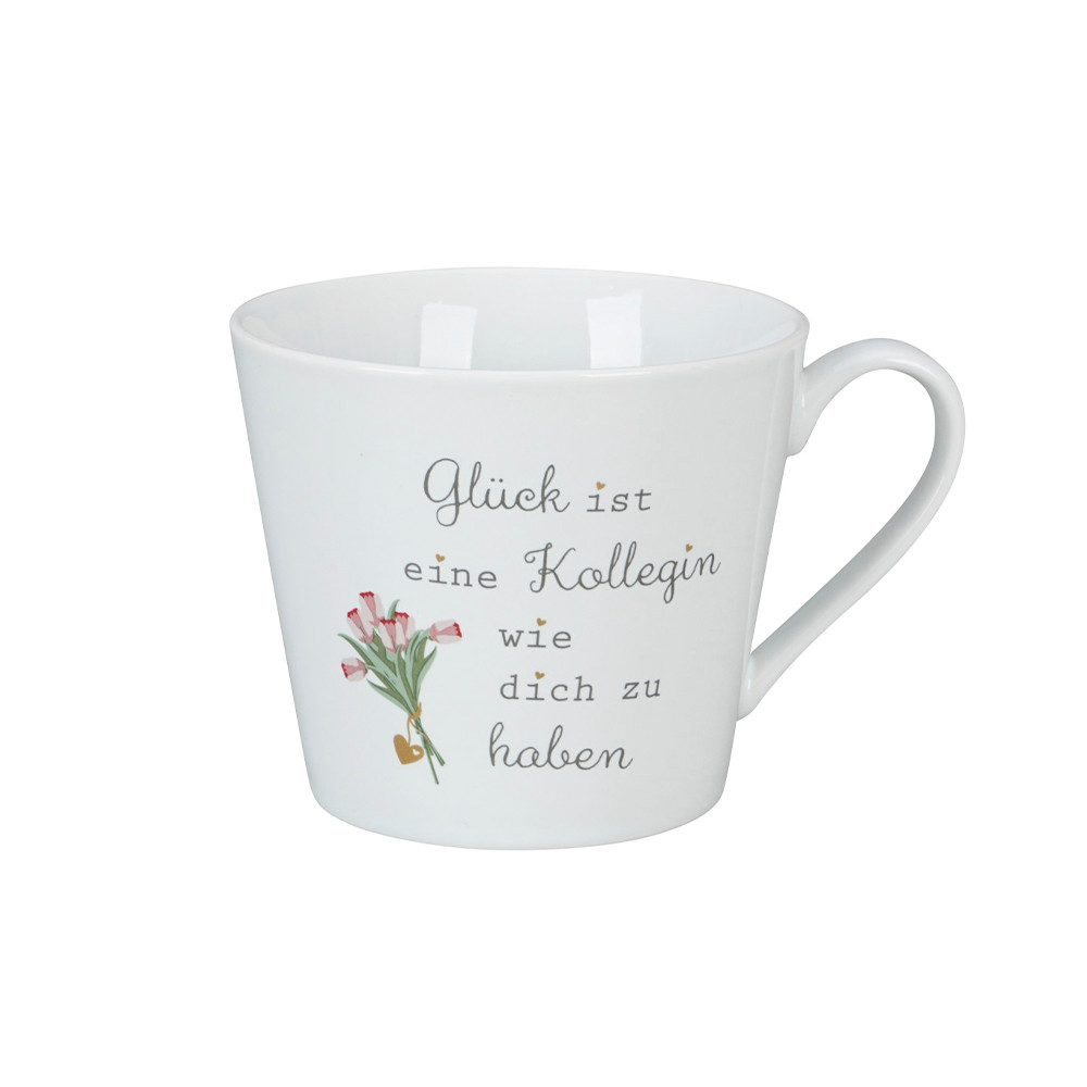 Krasilnikoff Tasse Glück ist eine Kollegin weiß aus Keramik