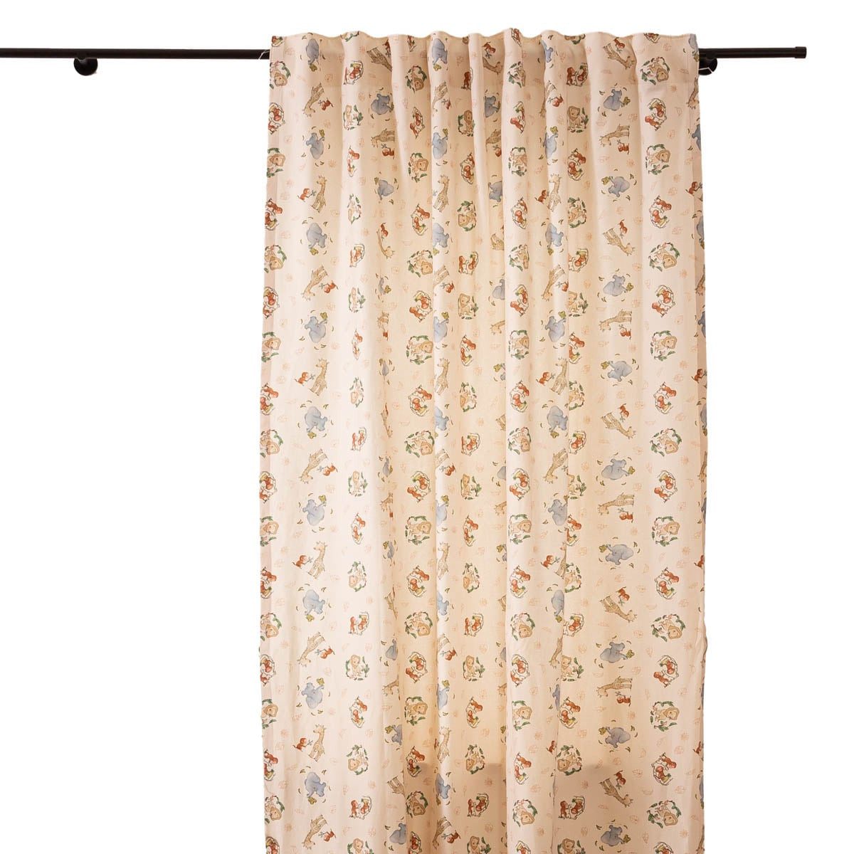 SCHÖNER LEBEN. Vorhang Vorhang Kinderzimmer Smok-Schlaufe Dschungeltiere beige bunt 245cm, Smokband, blickdicht, Baumwolle, Digitaldruck