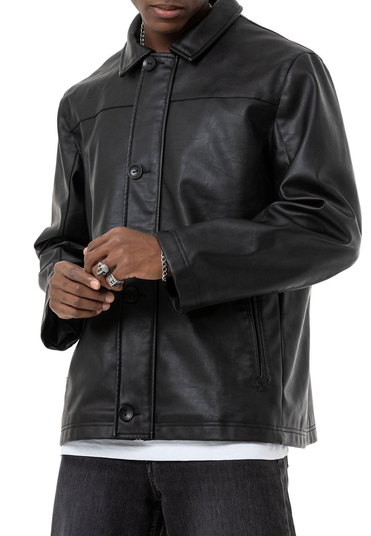 RedBridge Lederimitatjacke im Oversized fit Kunstlederjacke klassisch und modern Authentische Lederoptik; Hochwertige Verarbeitung und Tragekomfort