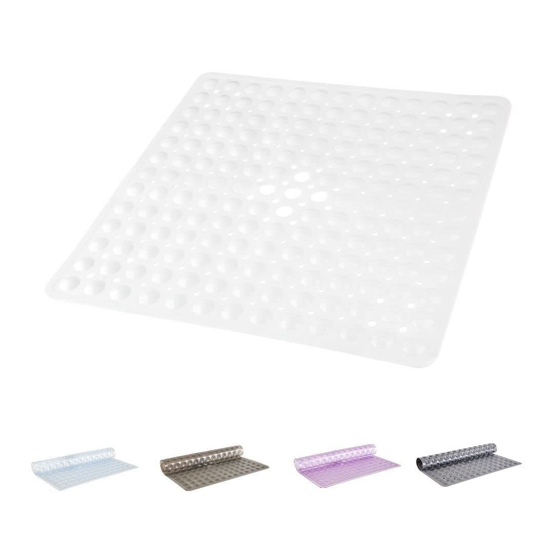 Duschmatte Quadratische Duschmatte 53x53cm Antirutsch & Hautsensitiv  Tranquil Beauty, White Square Plastic