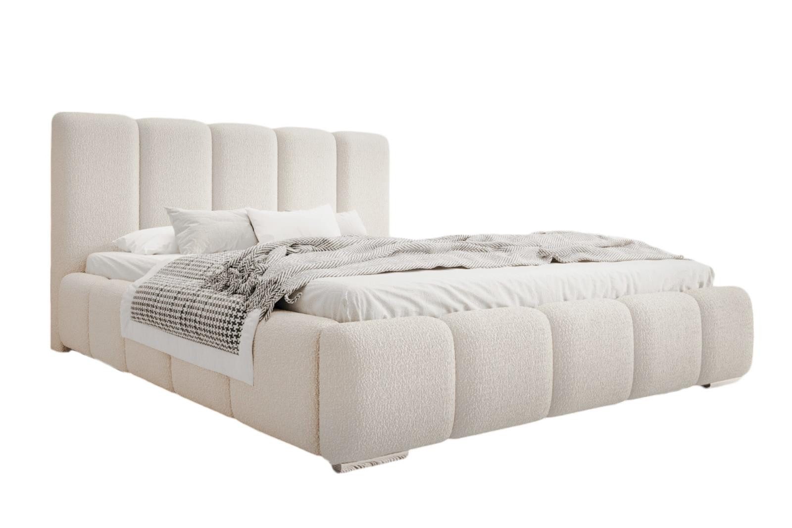 Compleo Polsterbett BUBBLE Boucle, Leistenlattenrost aus Holz 120/140/160/1 günstig online kaufen