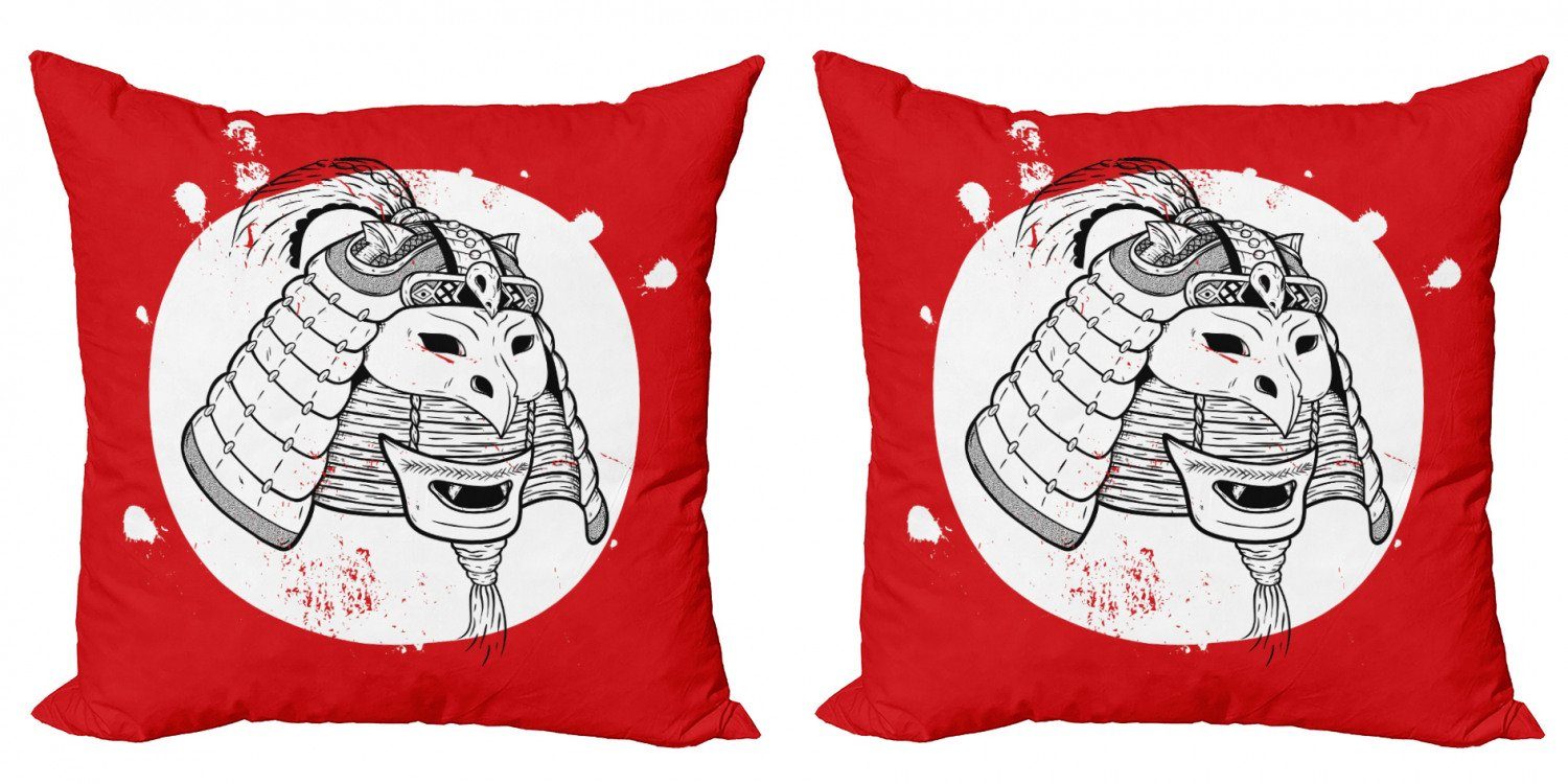 Kissenbezüge Modern Accent Doppelseitiger Digitaldruck, Abakuhaus (2 Stück), Kabuki-Maske Maske
