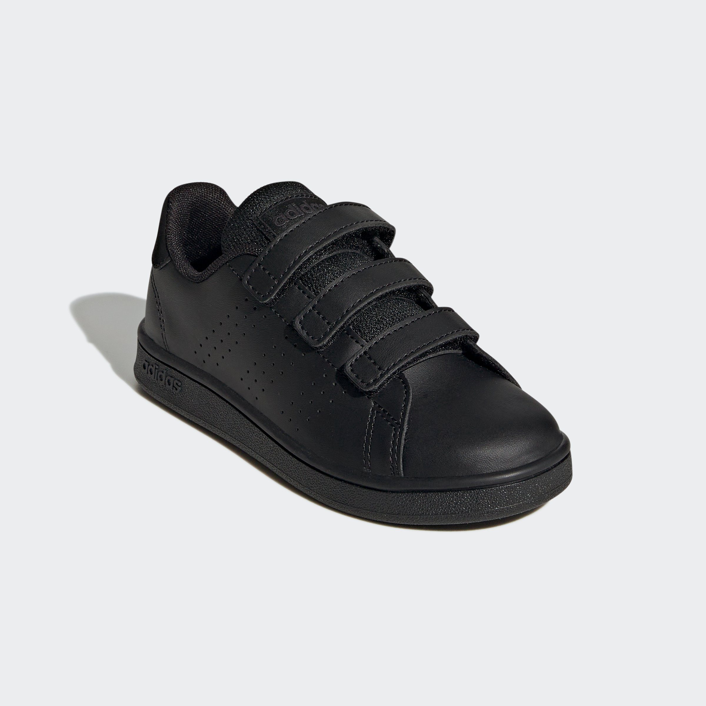 Black / Stan COURT / Smith Six Design adidas auf des LIFESTYLE adidas Spuren den Sportswear Black Core Grey HOOK-AND-LOOP Core Sneaker ADVANTAGE