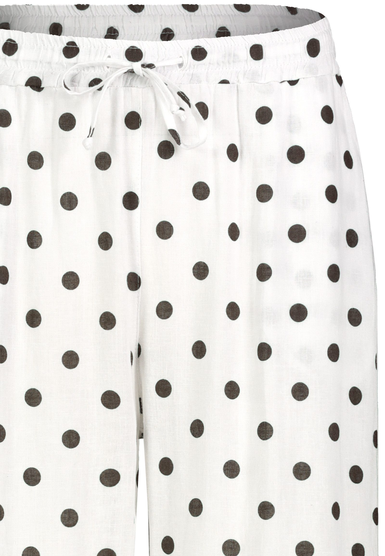 SUBLEVEL Stoffhose Damen Stoffhose aus Leinen-Mix Polka-Dot Design, Eingrifftaschen