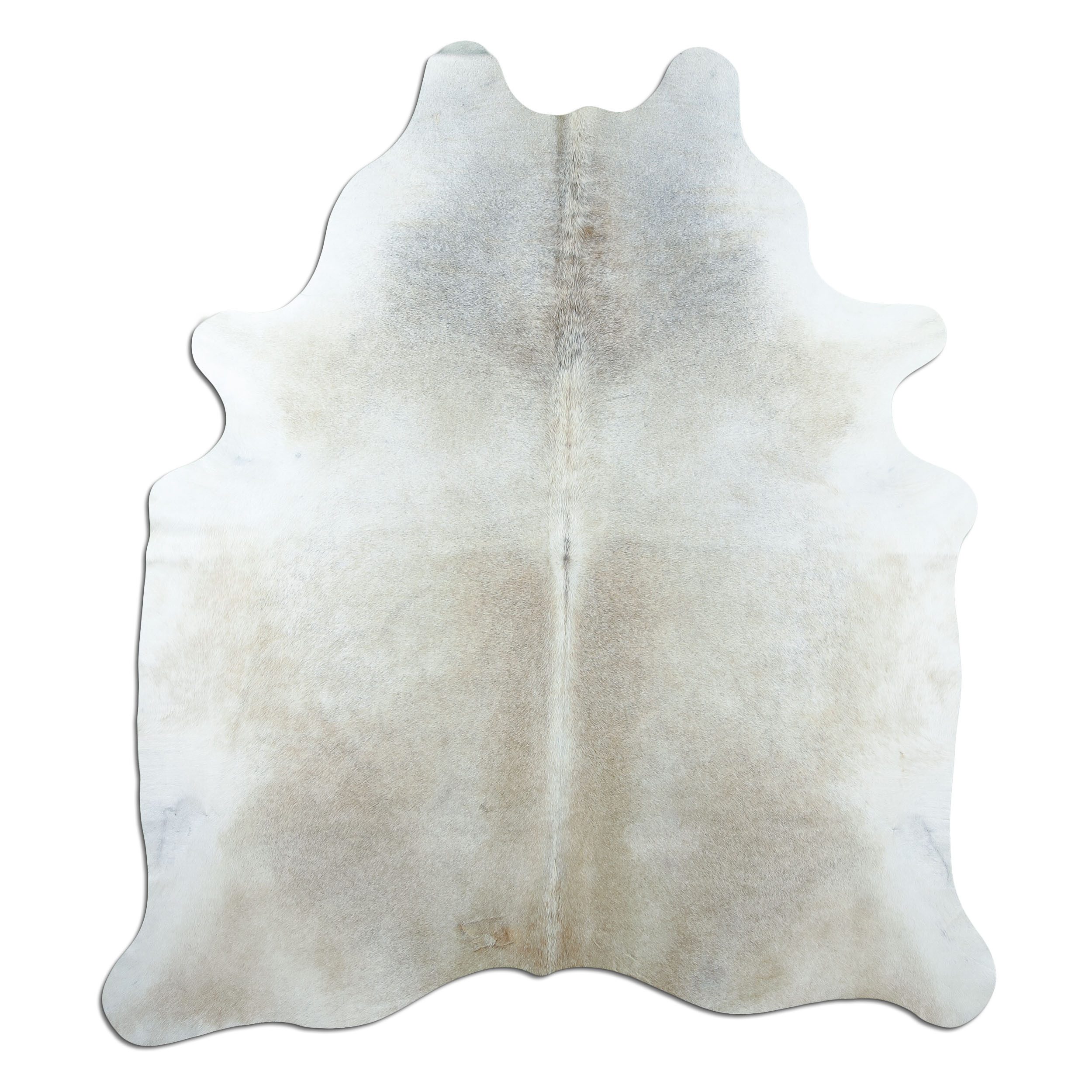 Livorio Fellteppich L208 x B178 cm - elfenbein silbergrau, Kuhfell, Premium Kuhfell Teppich, Rinderfell, Echtfell, tan grey