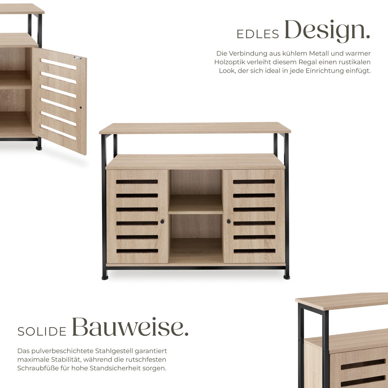 tectake Lowboard Sideboard, Industrial Style