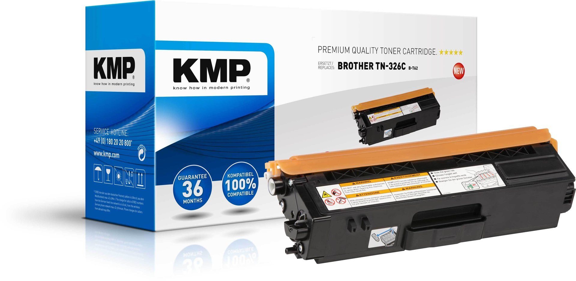 KMP Tonerkartusche 1 Toner B-T62 ERSETZT Brother TN-326 - cyan, (1-St)