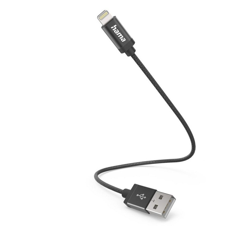 Hama USB > Lightning Kabel 0,2m schwarz - Datenk. USB-Adapter