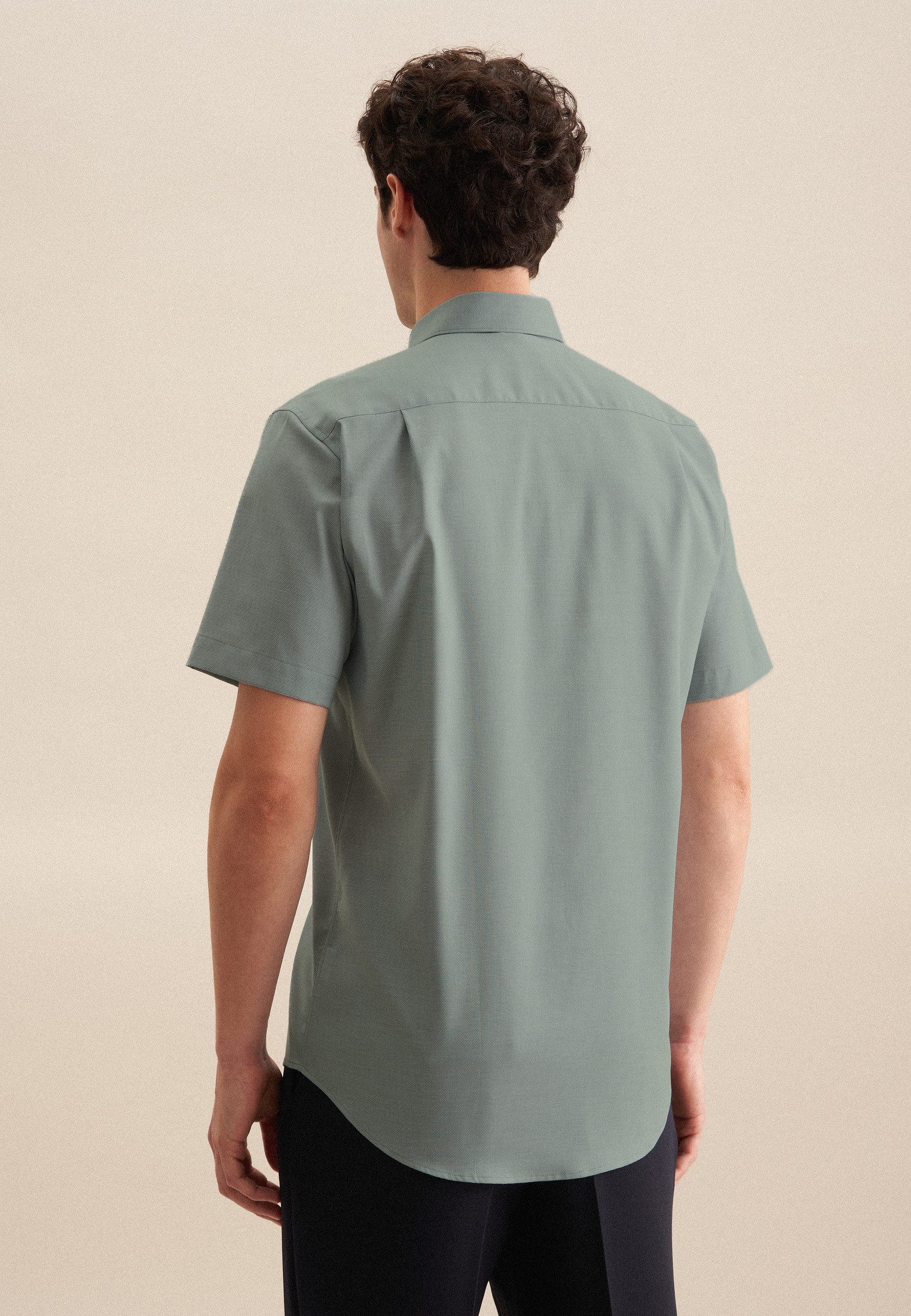 seidensticker Businesshemd Regular Regular 1/2 Button-Down-Kragen Struktur