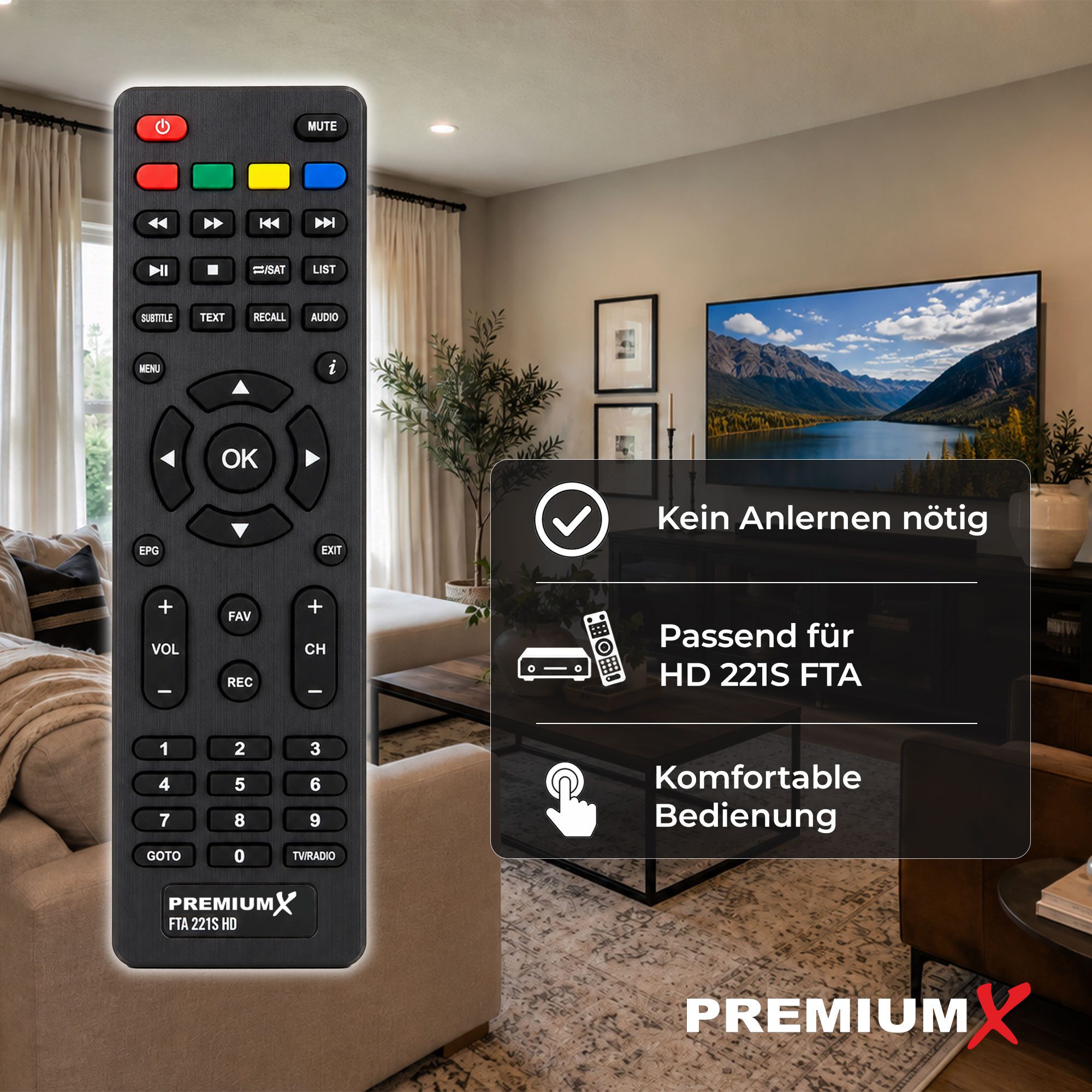PremiumX Original Fernbedienung für PremiumX HD 221S FTA Sat Receiver SAT-Receiver
