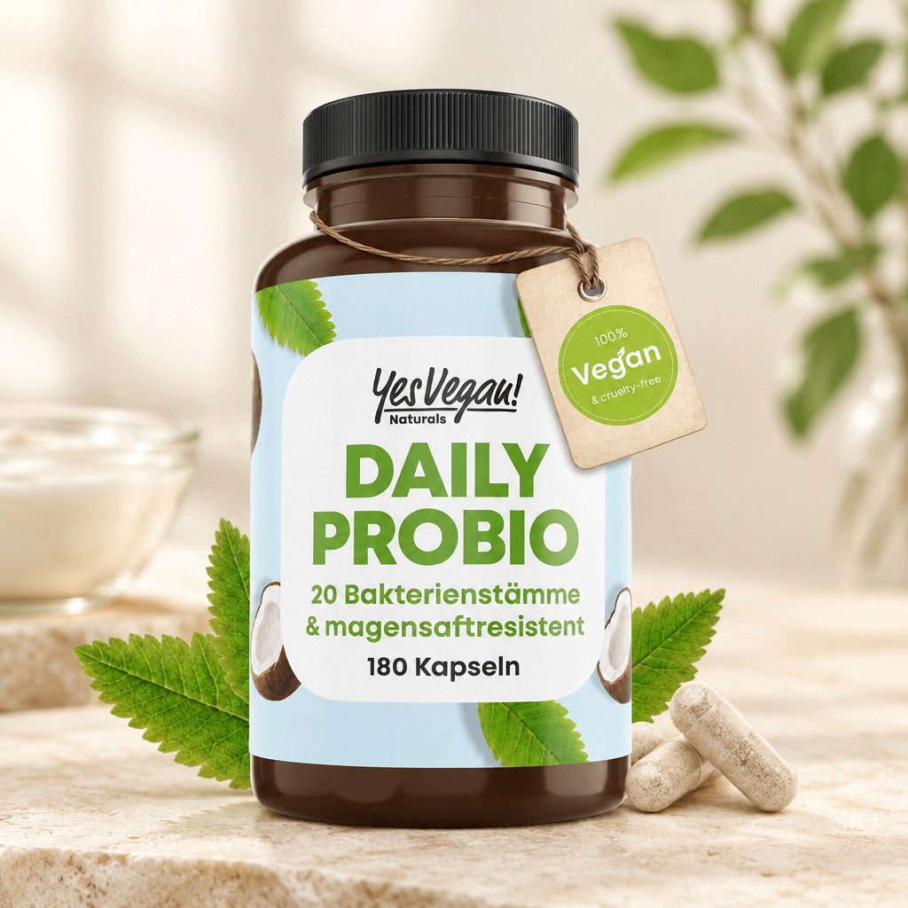 Yes Vegan Daily Probio Milchsäurebakterien Kapseln, magensaftresistent Kapseln, 6 er Spar-Set à 180 St., 90 g, vegan, laktosefrei, glutenfrei