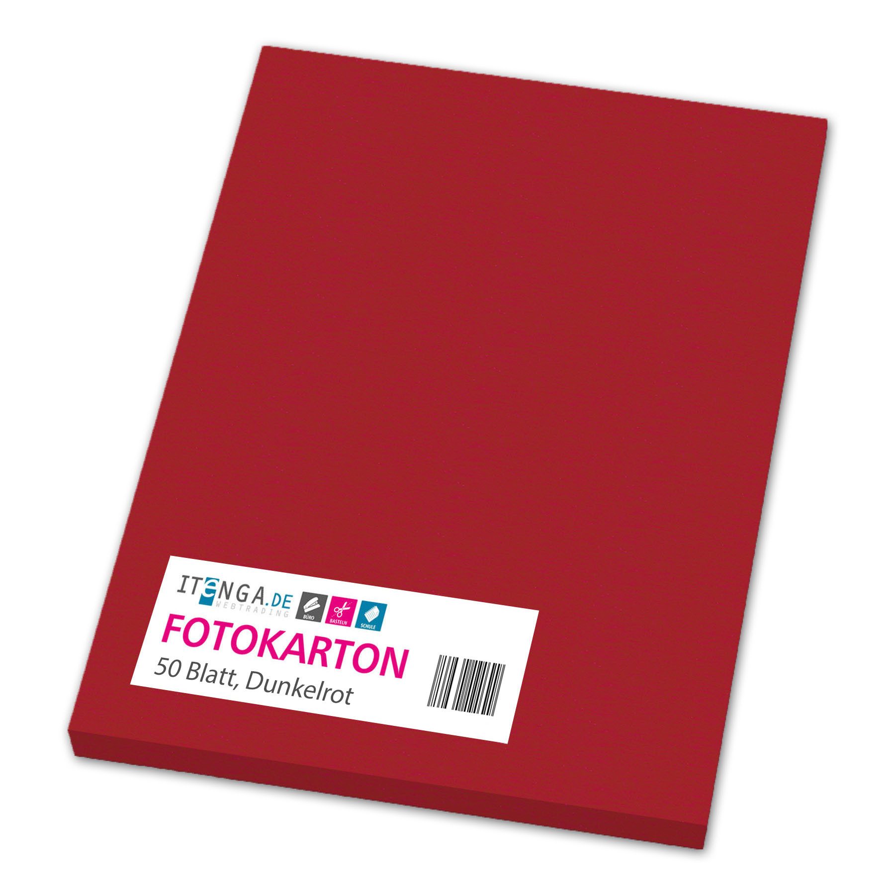 itenga Bastelkartonpapier itenga Fotokarton A4 DUNKELROT 50 Blatt 300 g/qm
