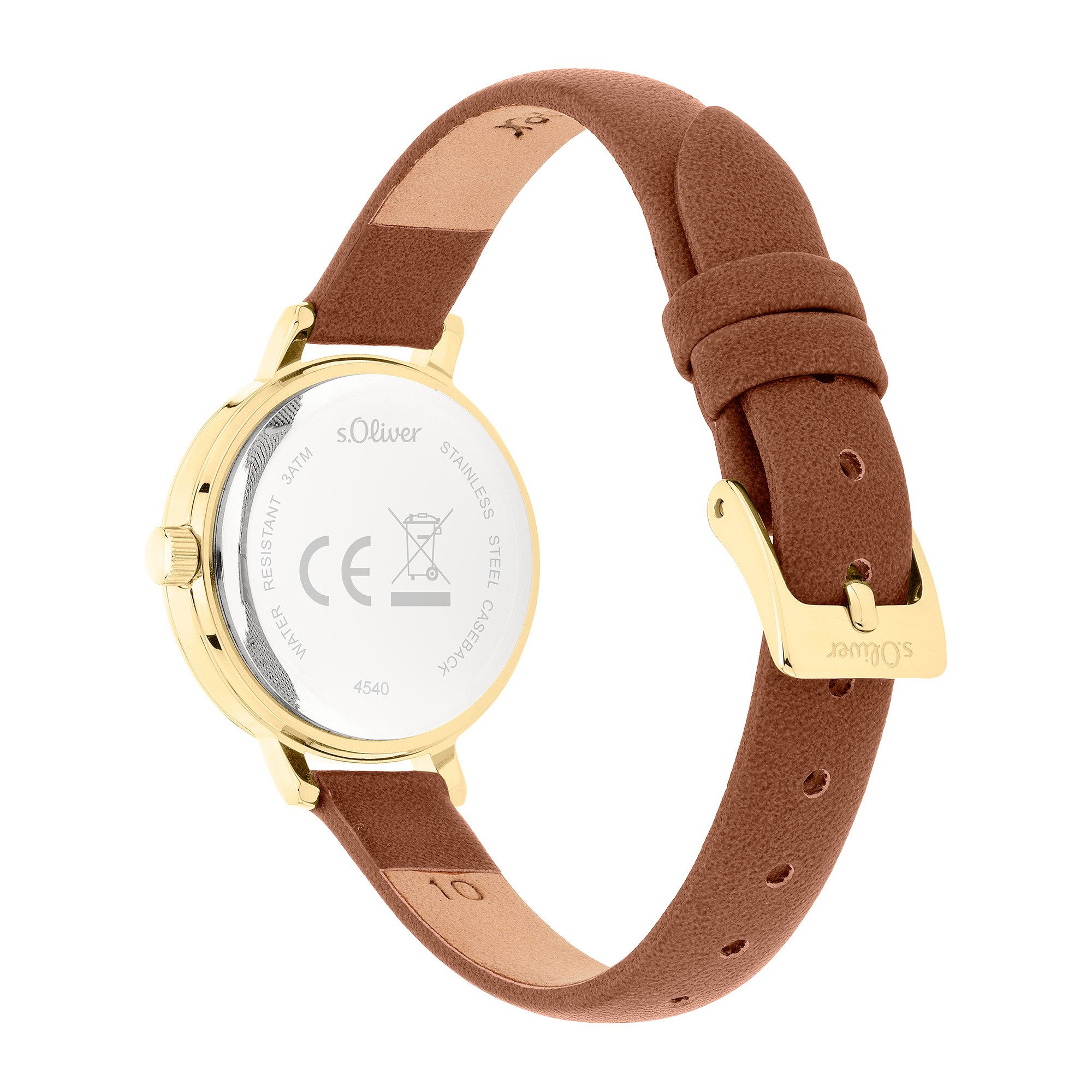 s.Oliver Quarzuhr Petite Time SO-4540-LQ, Armbanduhr, Damenuhr, analog
