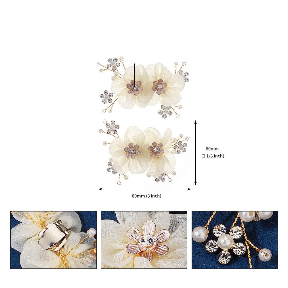 FOUORTUNATE-BEE Schuhanstecker Damen-Schuhclips mit Perlen & Strass – Flora günstig online kaufen