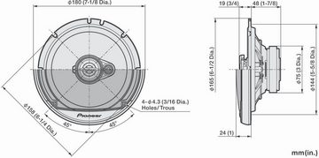 Pioneer TS-A1671F 3-Wege Koaxiallautsprecher 16,5cm Auto-Lautsprecher (70 W, 16 cm, MAX: 320 Watt)