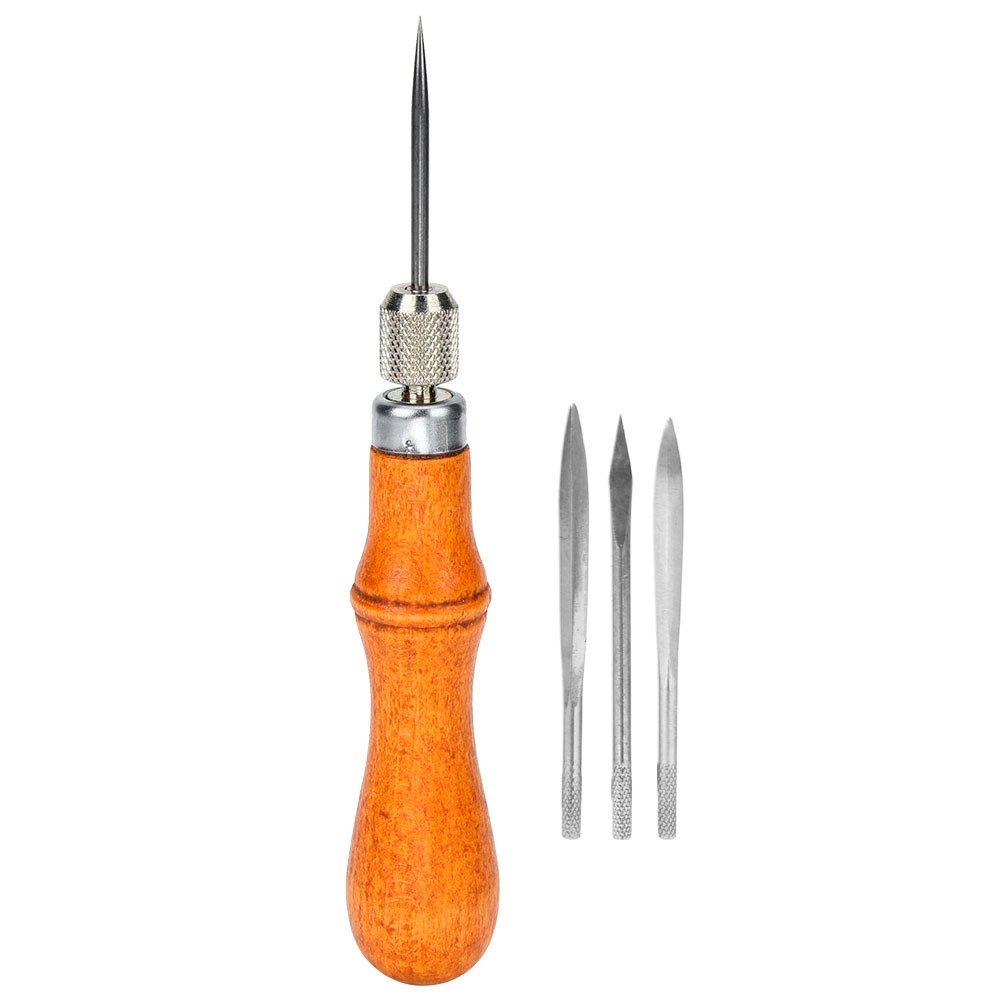 GARRYFIZH Nähmaschinennadeln Multifunktions--Nähahle Mit Holzgriff, Lederhandwerk HandnähWerkzeug, Robust und benutzerfreundlich