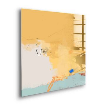 DOTCOMCANVAS® Acrylglasbild First Love - Acrylglas, Acrylglasbild First Love gelb moderne abstrakte Kunst Druck Wandbild