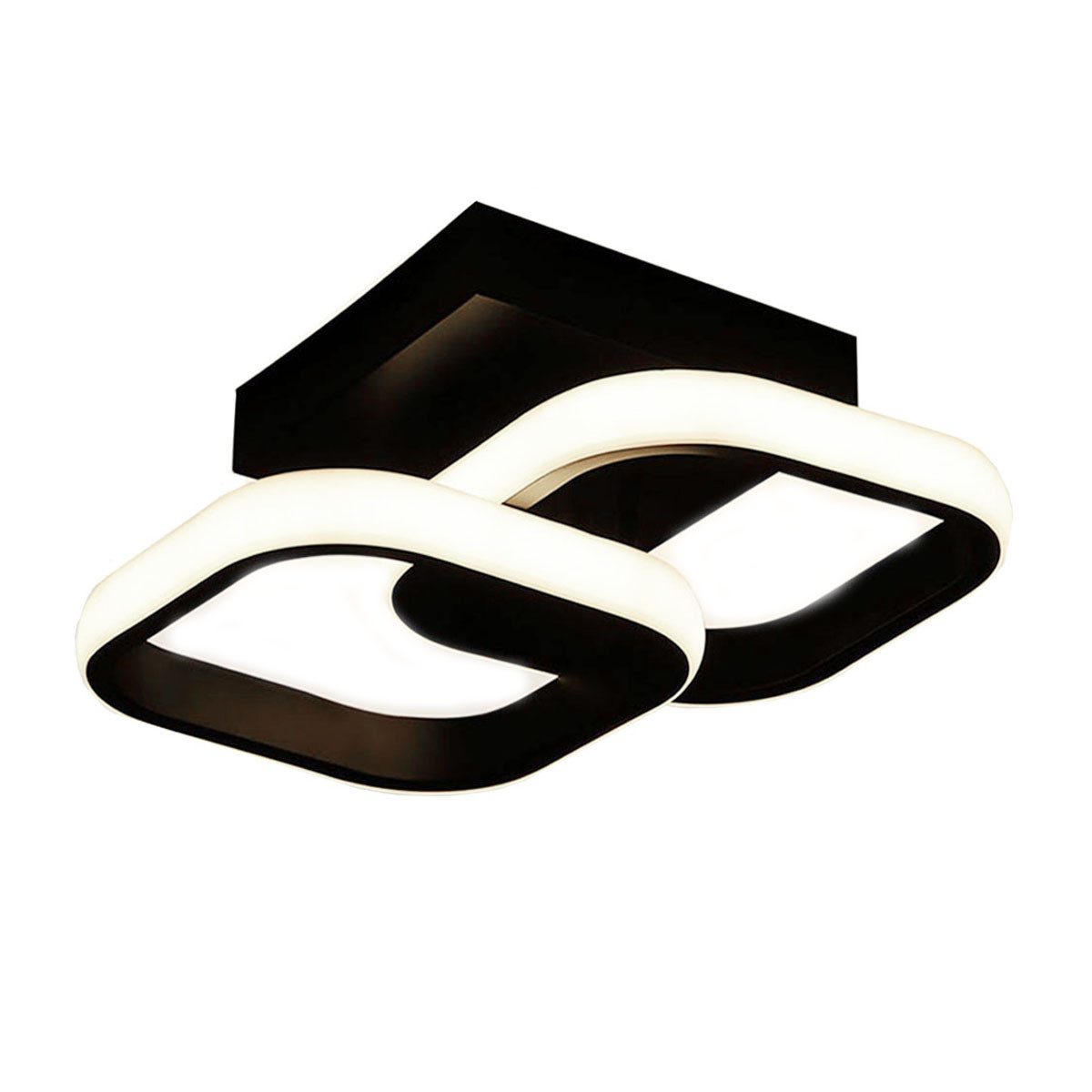 LETGOSPT LED Deckenleuchte 12W/16W Schwarz LED günstig online kaufen