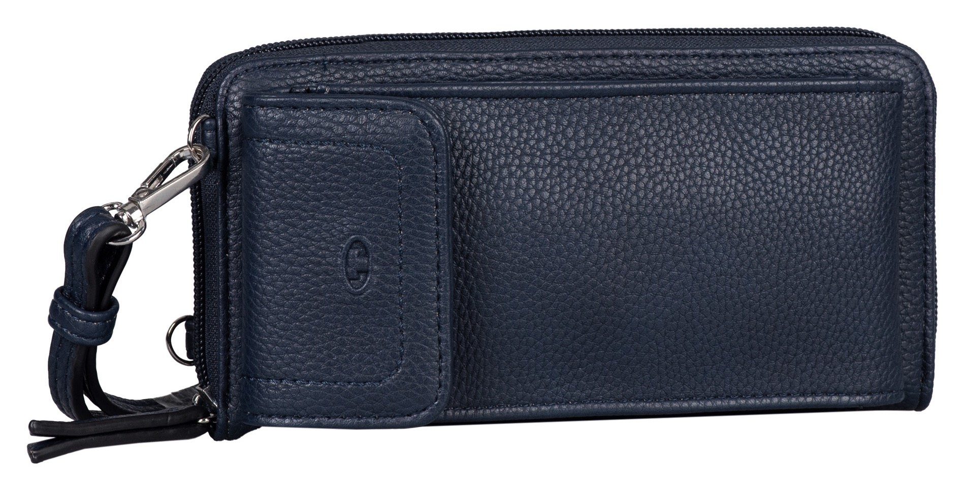TOM TAILOR Geldbörse ELA Long dunkelblau zip Außenfach XL, mit wallet geräumigem